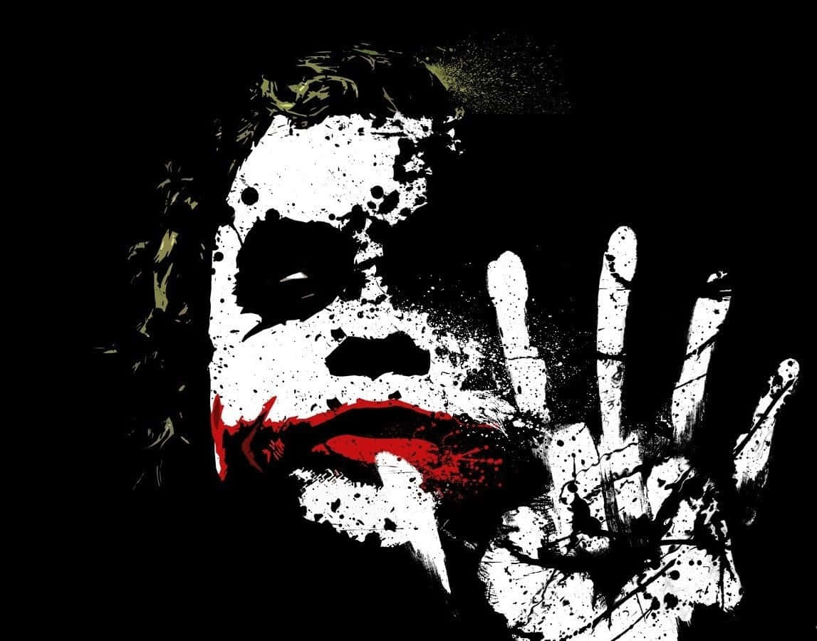 Joker, smeared white face, red lips, SD Desktop Wallpaper