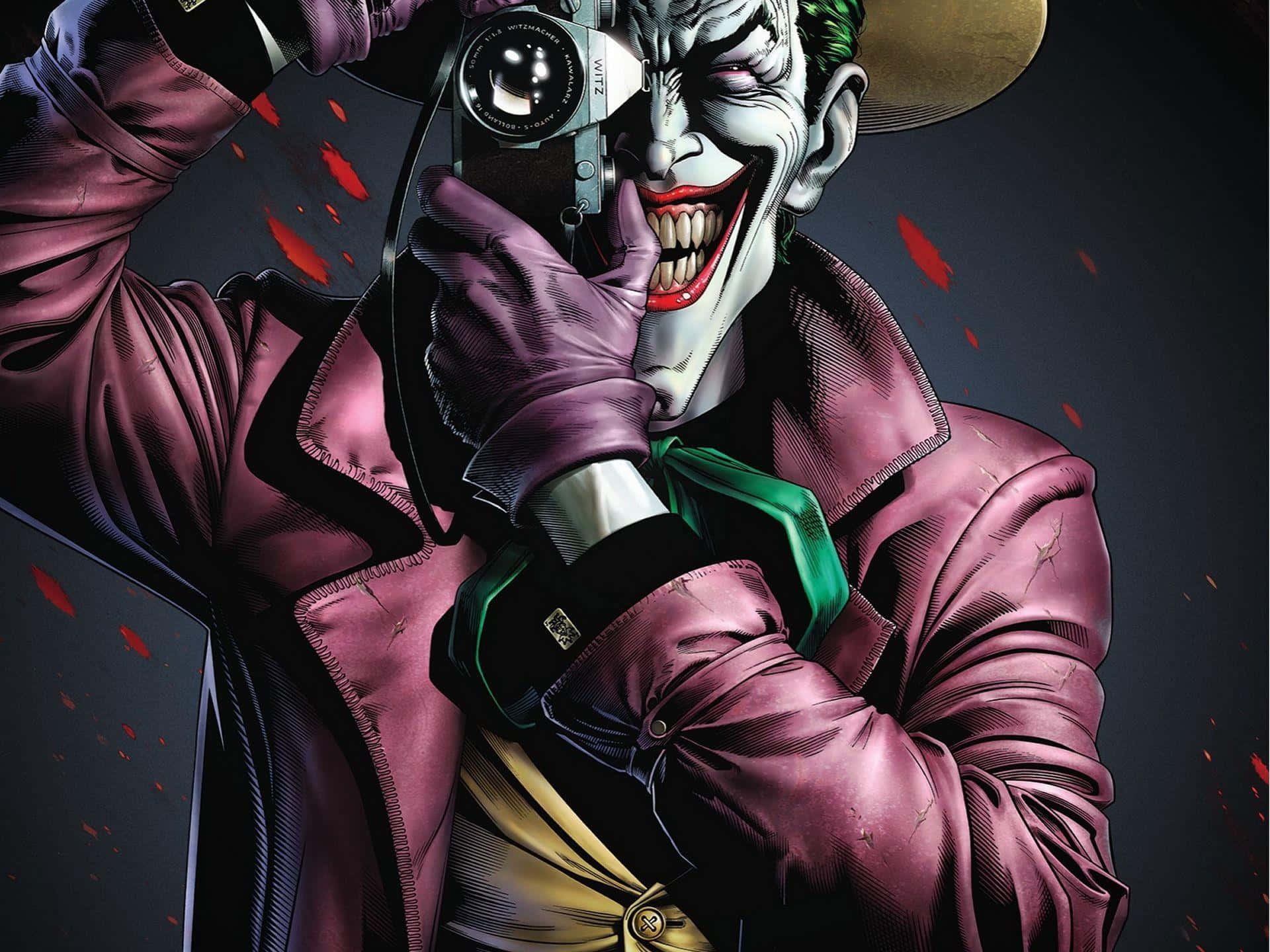 Joker, purple coat, camera, Full HD Desktop Wallpaper