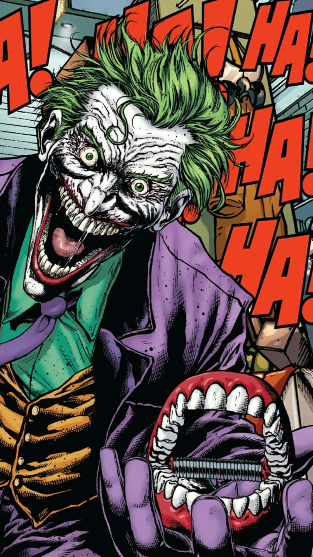 Joker, green hair, purple suit, Full HD Phone Wallpaper