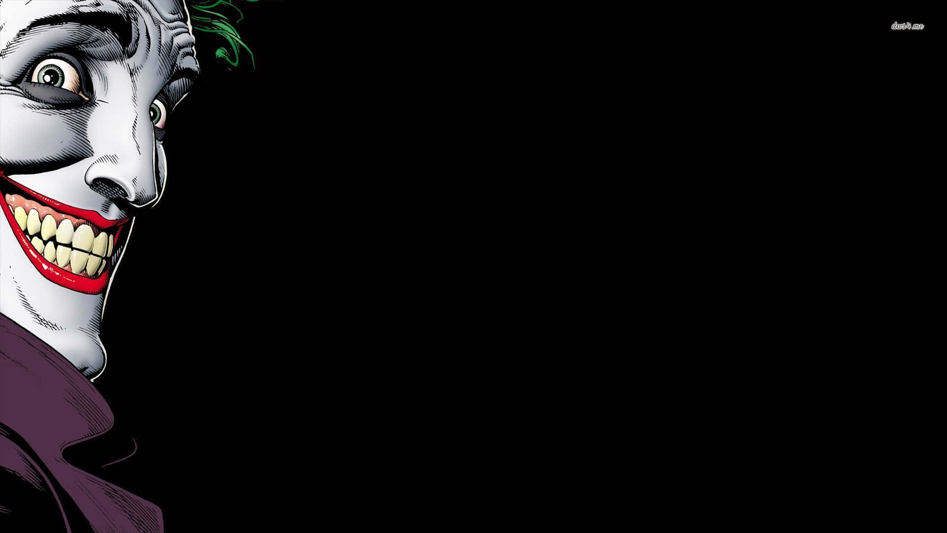 The Joker, grinning face, black background, Full HD Desktop Wallpaper