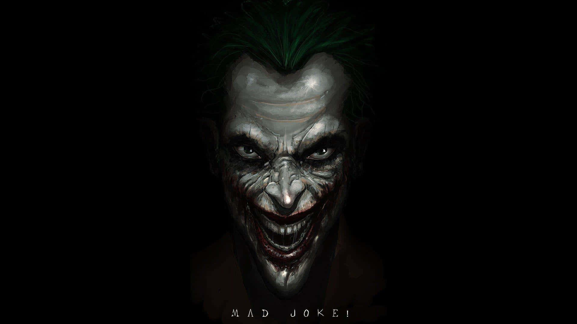 Joker, green hair, wide sinister grin, Full HD Desktop Wallpaper