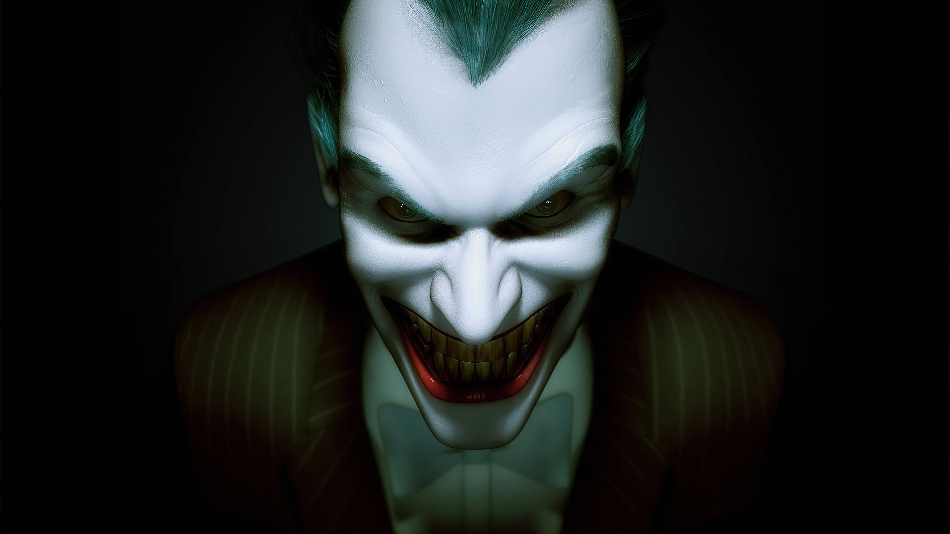 Joker, white face, green hair, 4K Desktop Wallpaper