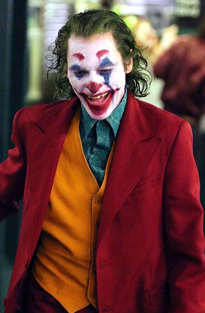 Joker, clown makeup, red suit, SD Phone Wallpaper