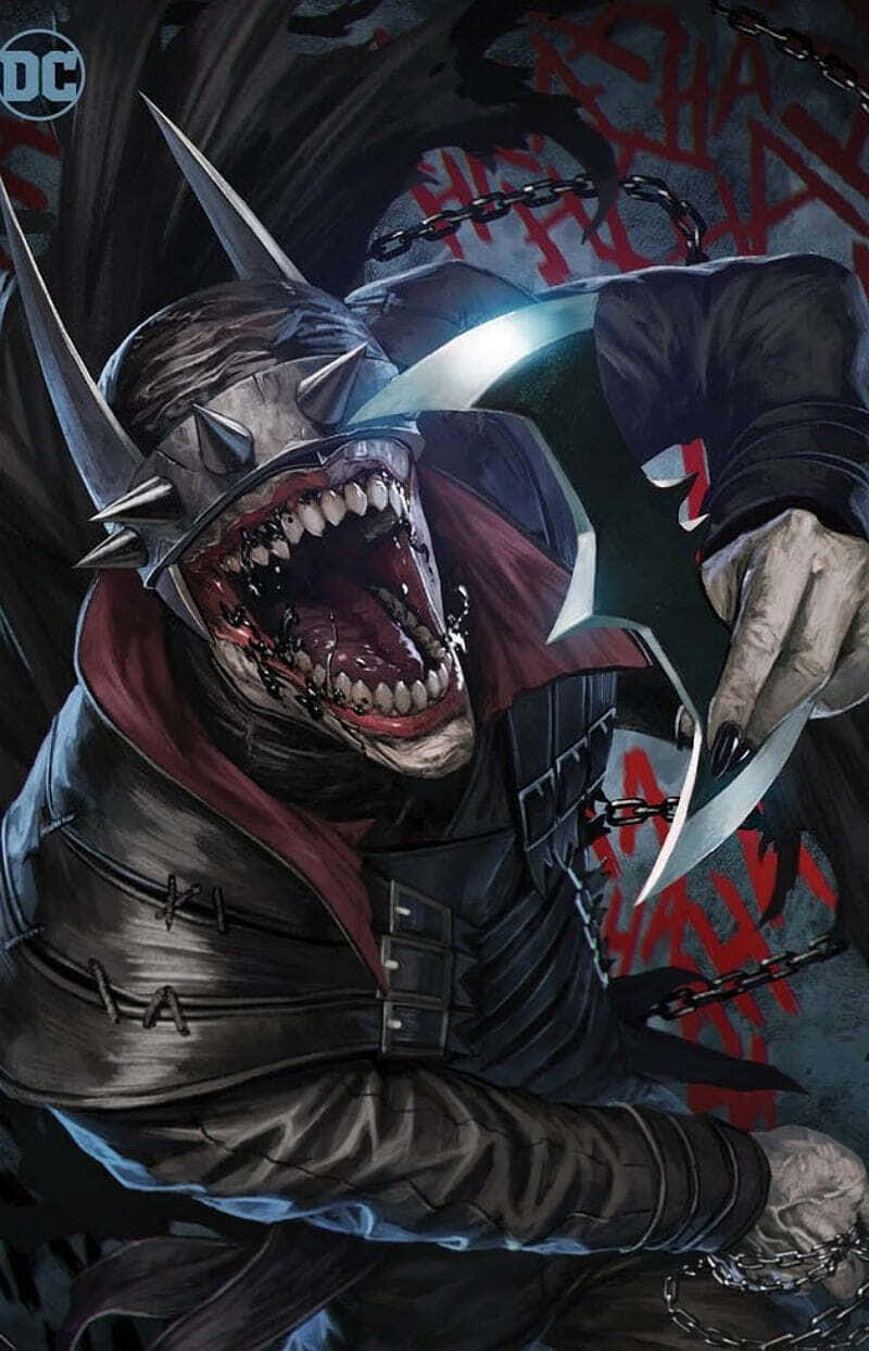 Joker, spiked helmet, chains, SD Phone Wallpaper