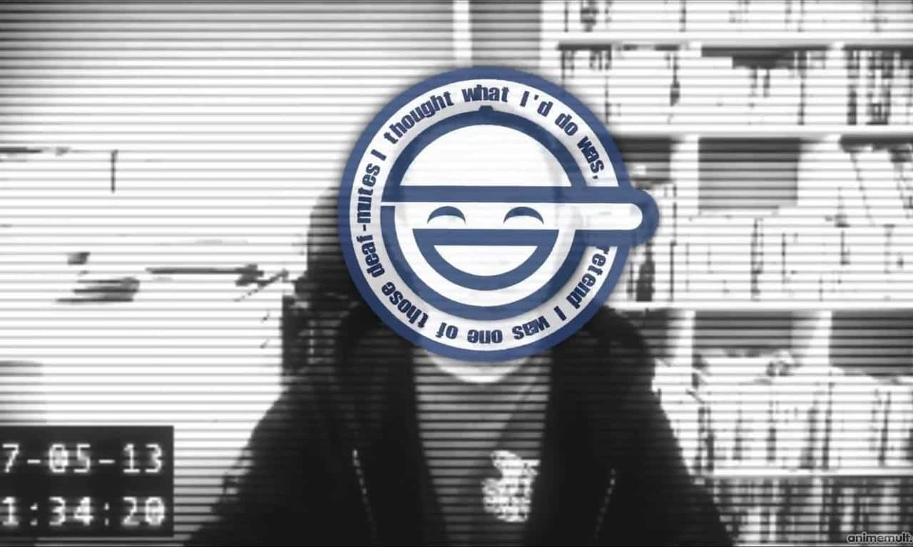The Joker, smiling emoji overlay, grainy black and white security camera feed, HD Desktop Wallpaper