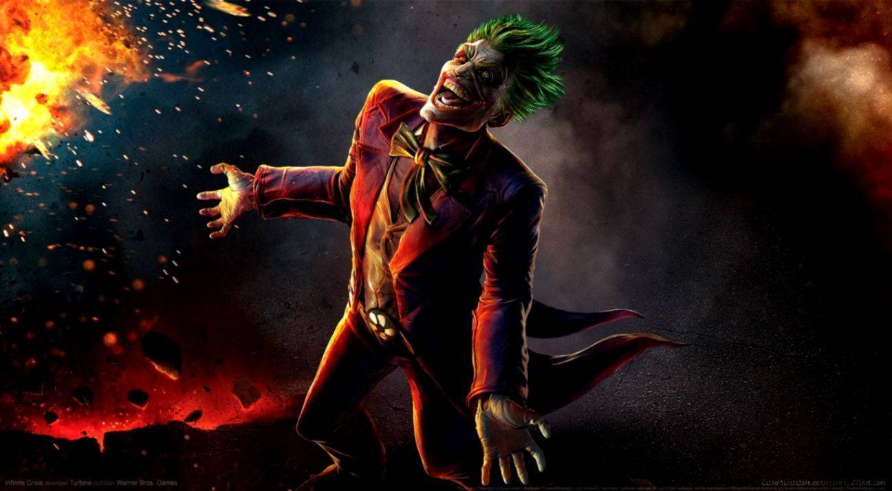Joker, red suit, green hair, HD Desktop Wallpaper
