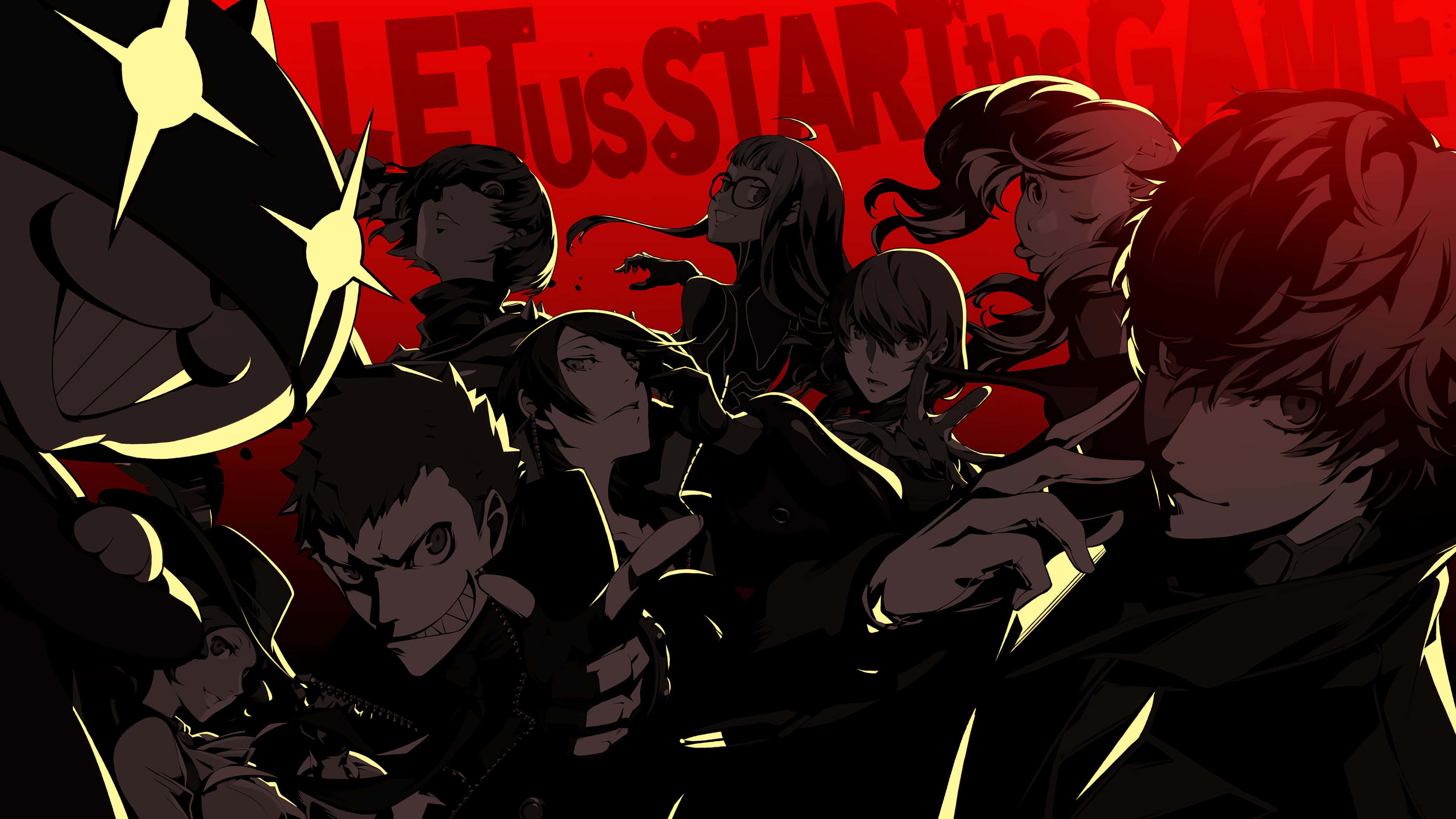 Joker Persona 5, anime characters, dark silhouettes, 4K Desktop Wallpaper