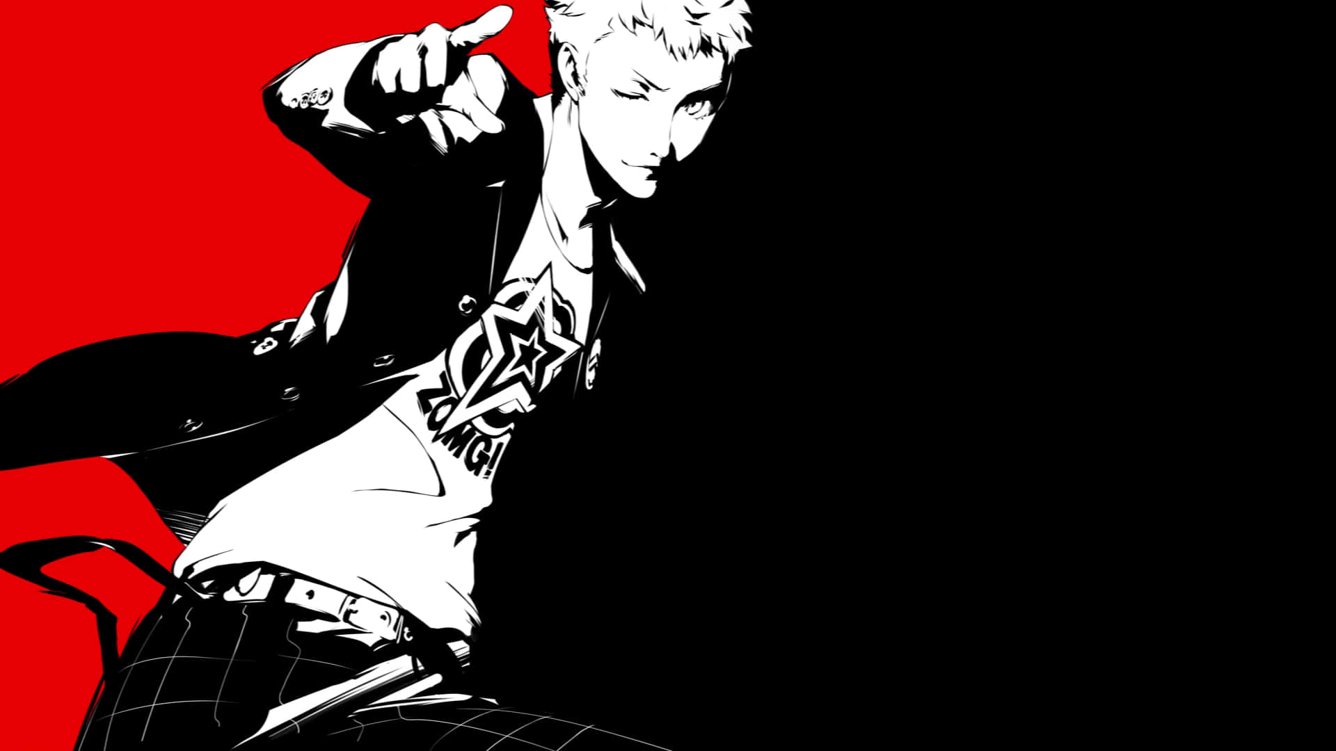 Joker, Persona 5, spiky hair, Full HD Desktop Wallpaper