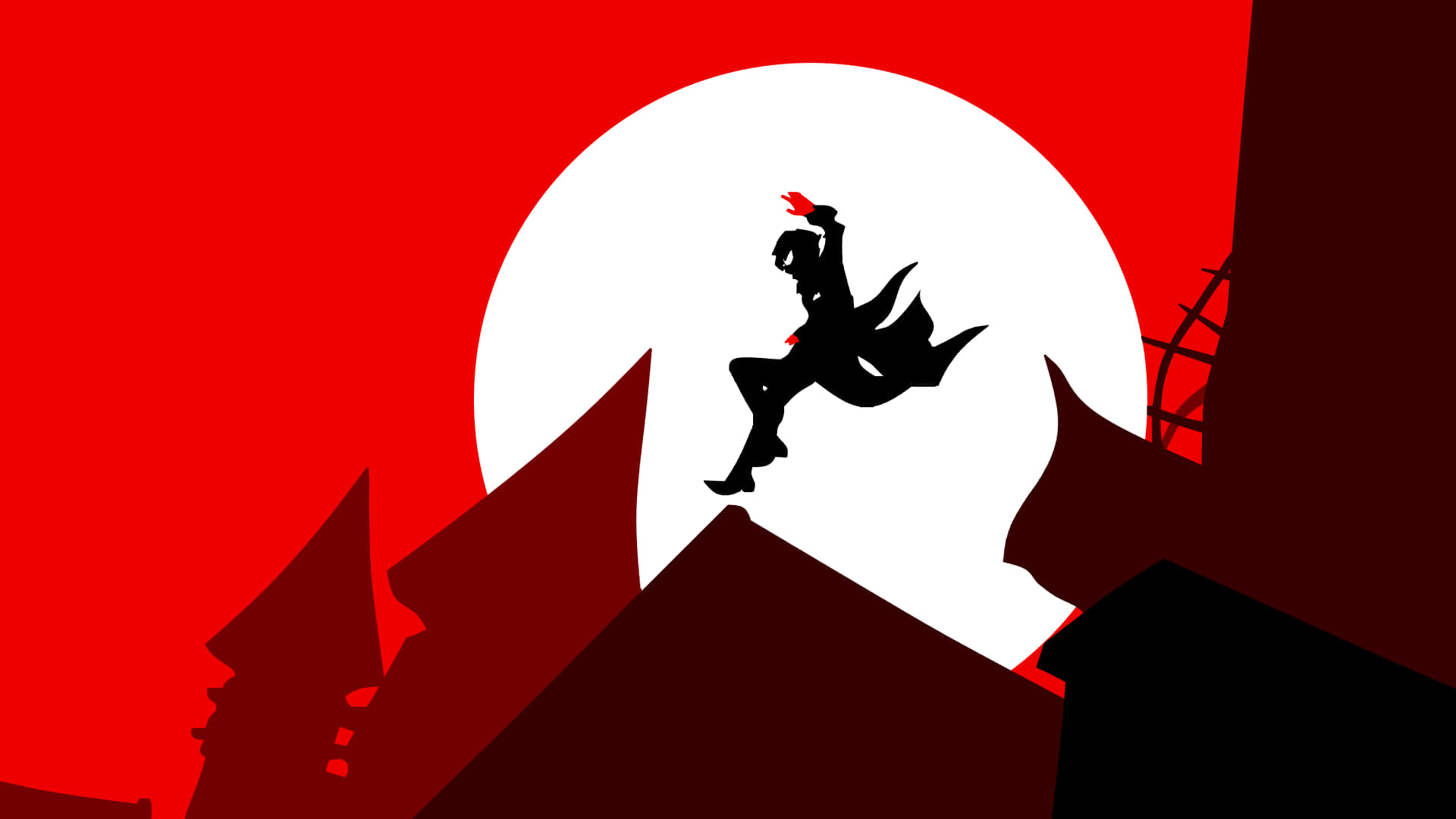 Joker, Persona 5, silhouette, Full HD Desktop Wallpaper