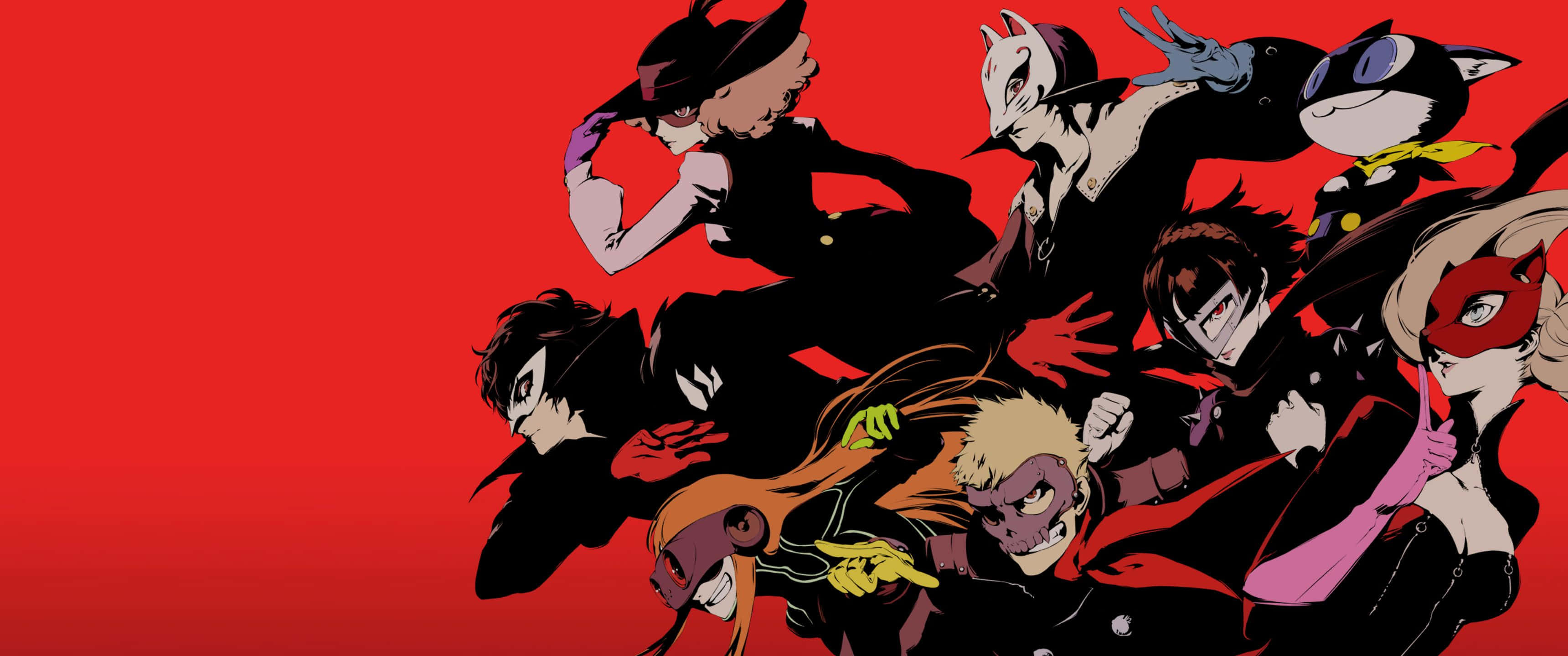 Joker, Persona 5, black suits, 2K Desktop Wallpaper
