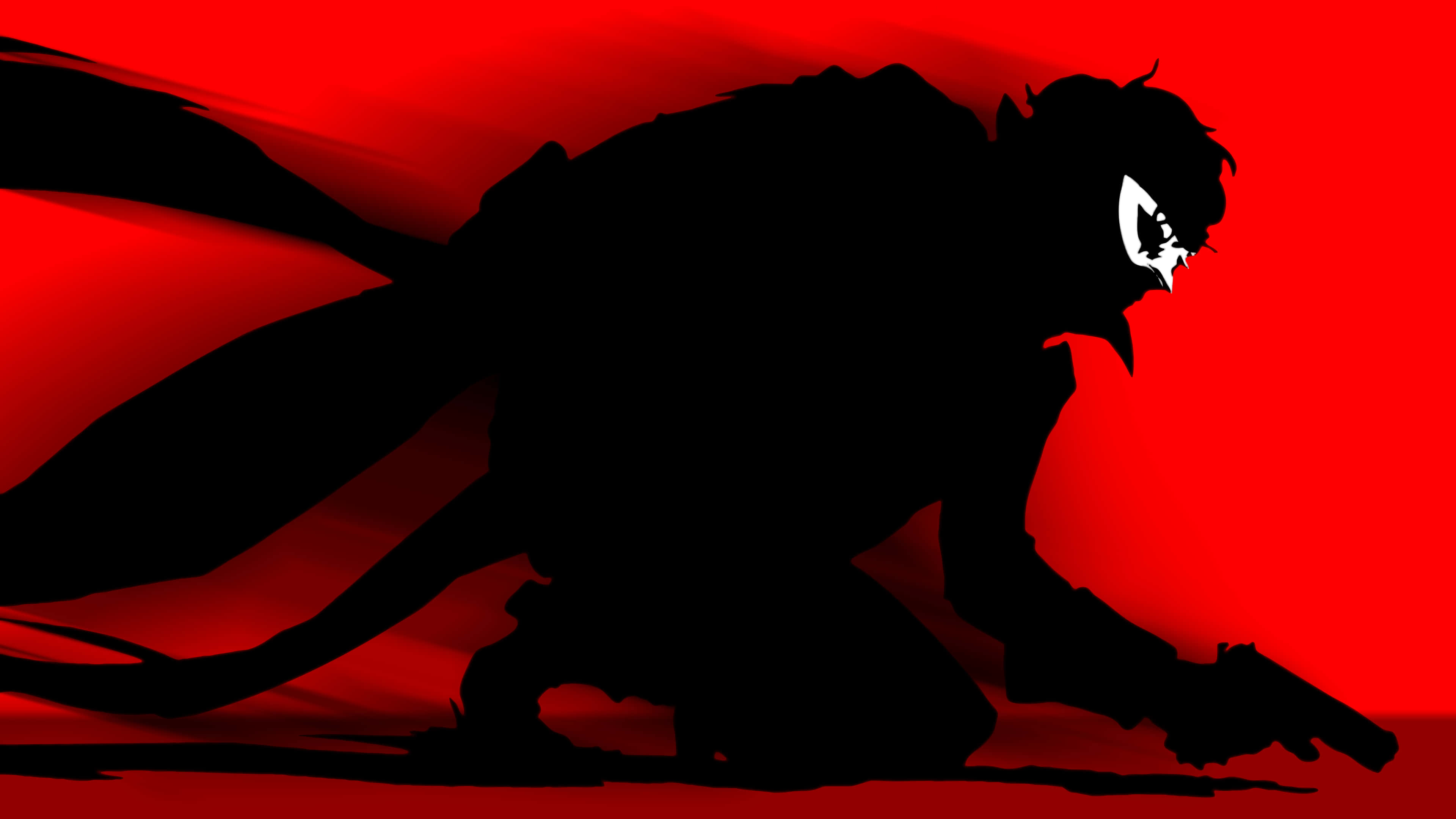 Joker, Persona 5, red background, 4K Desktop Wallpaper