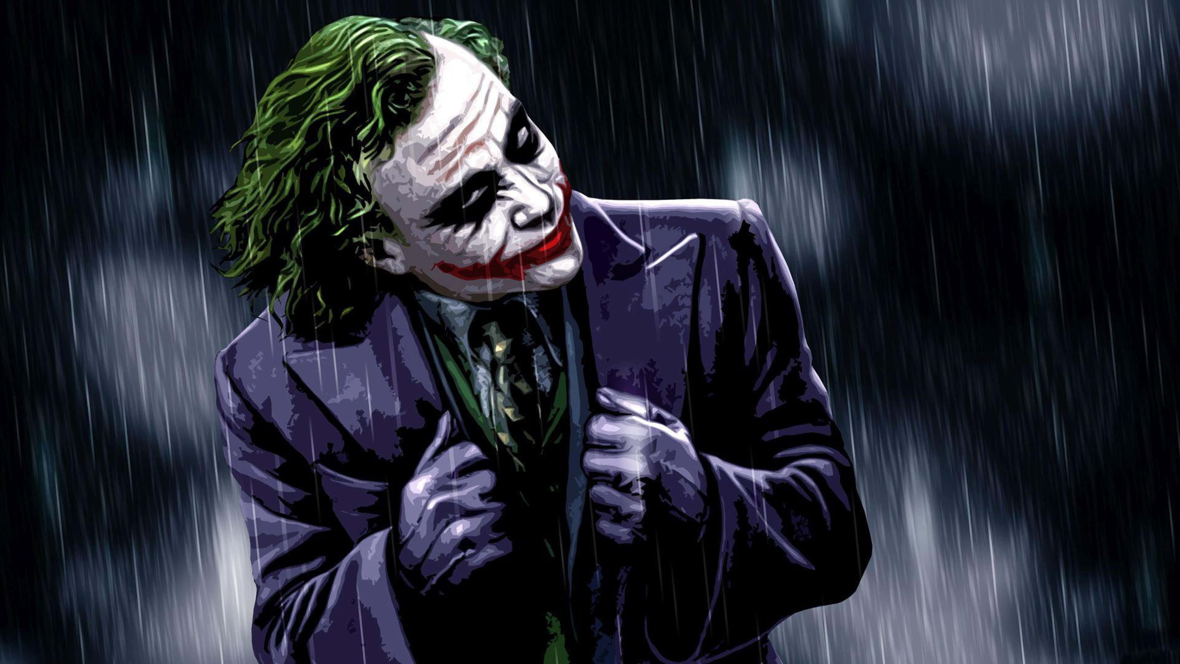 Joker, green hair, white face paint, 4K Desktop Wallpaper