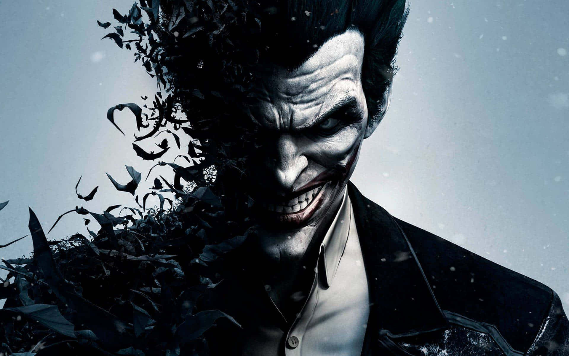 Joker, bats, snowy backdrop, Full HD Desktop Wallpaper