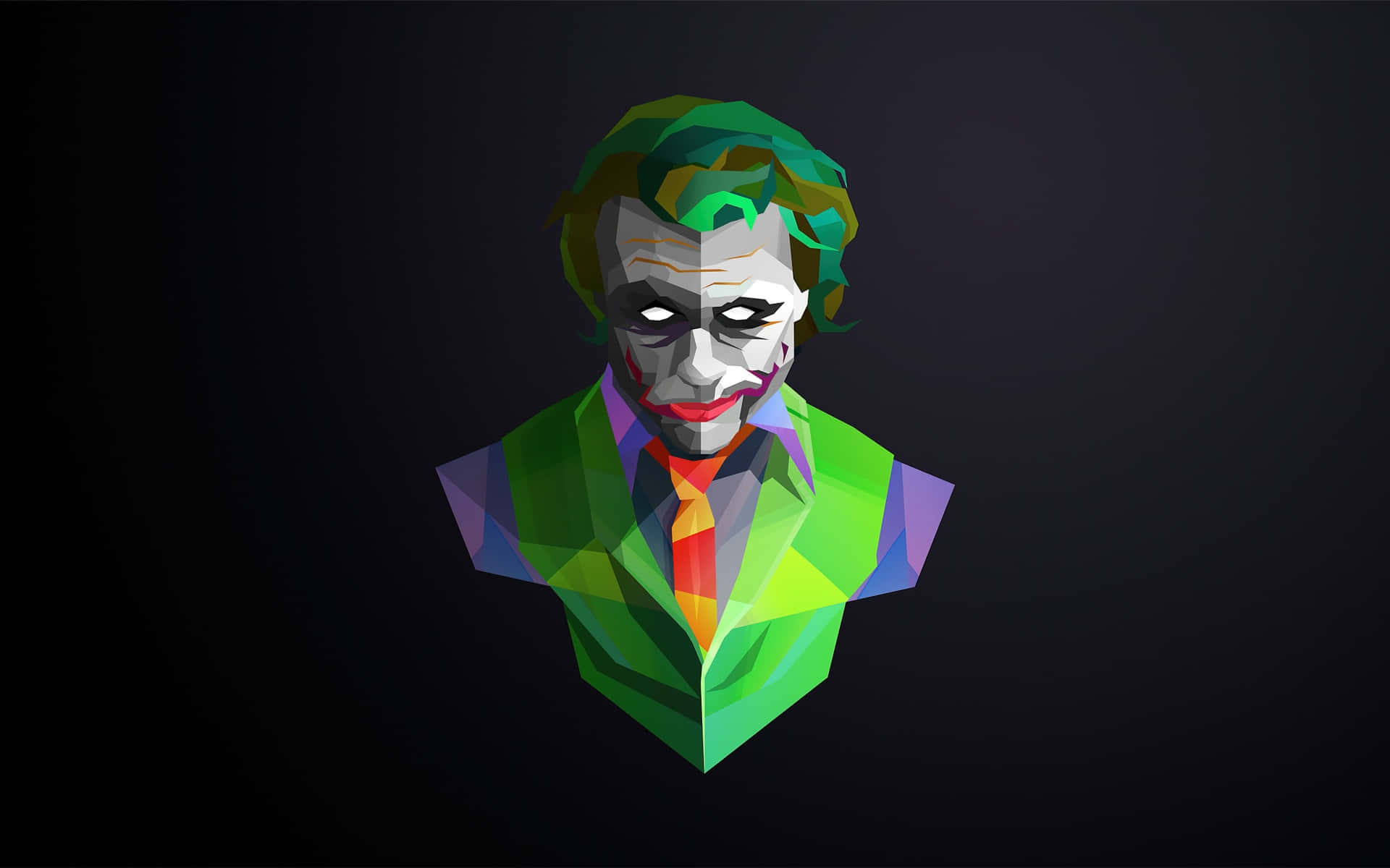Geometric Joker Pfp, low-poly digital bust, Joker, Full HD Desktop Wallpaper