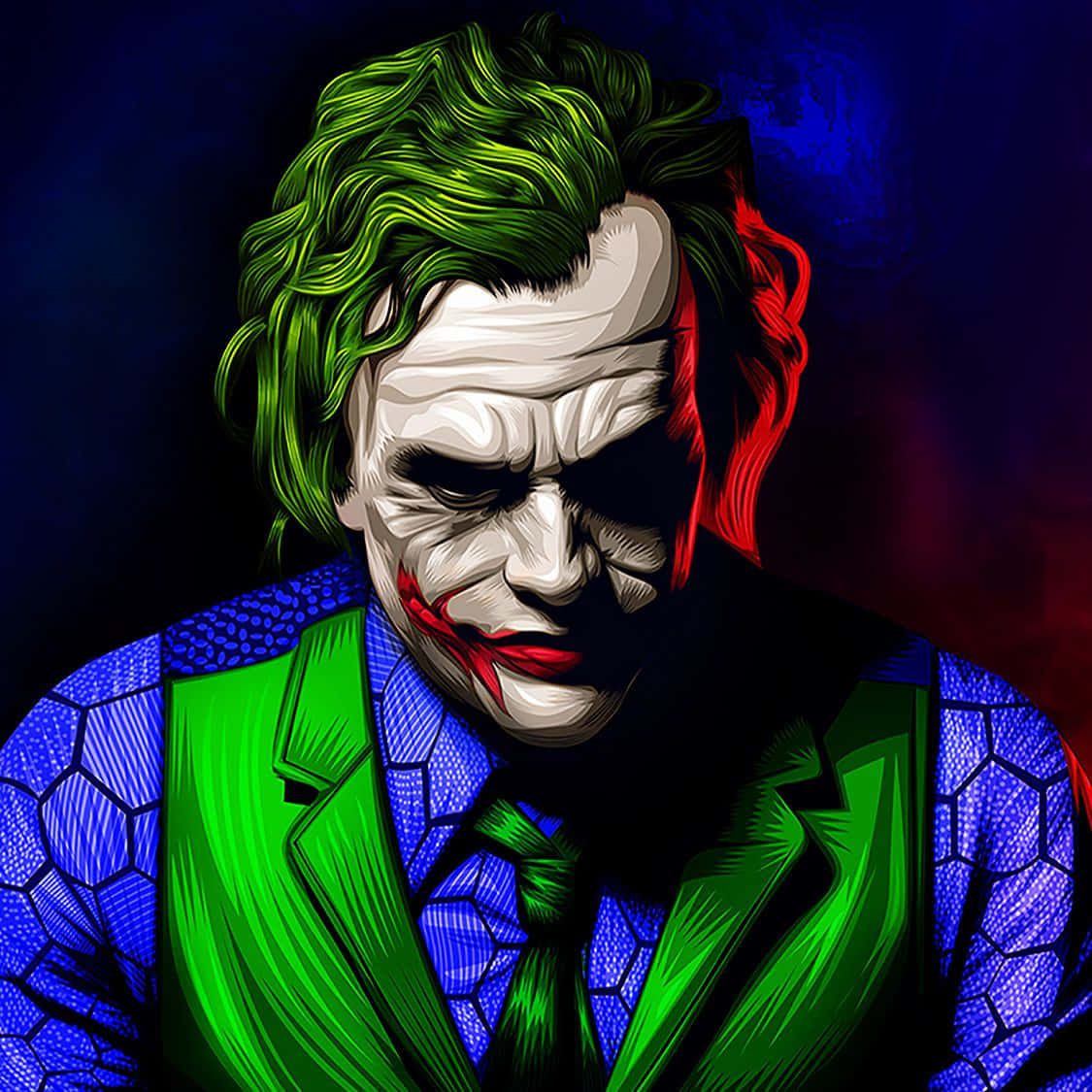 Joker, green hair, red lips, SD Desktop Wallpaper