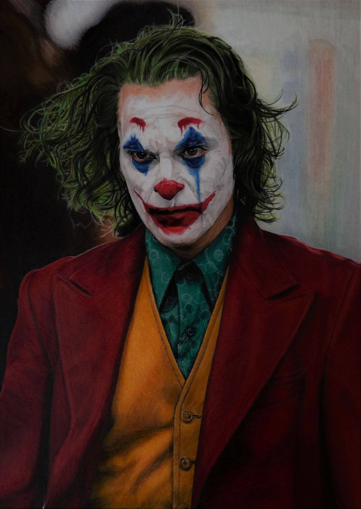 Joker Phone, red suit, green hair, HD Phone Wallpaper