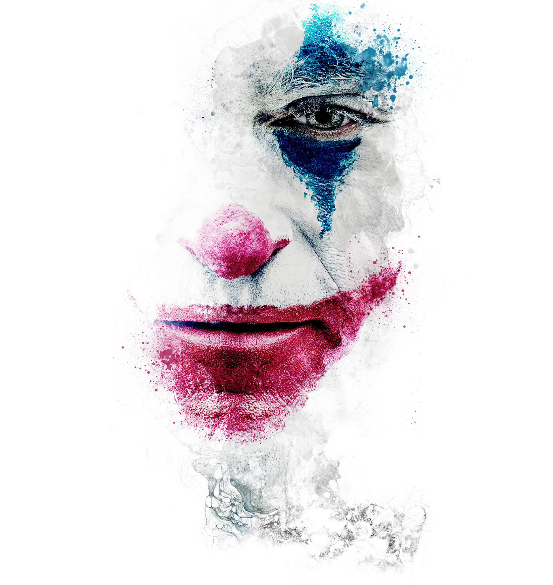 Joker Phone, watercolor portrait, clown's face, Full HD Phone Wallpaper