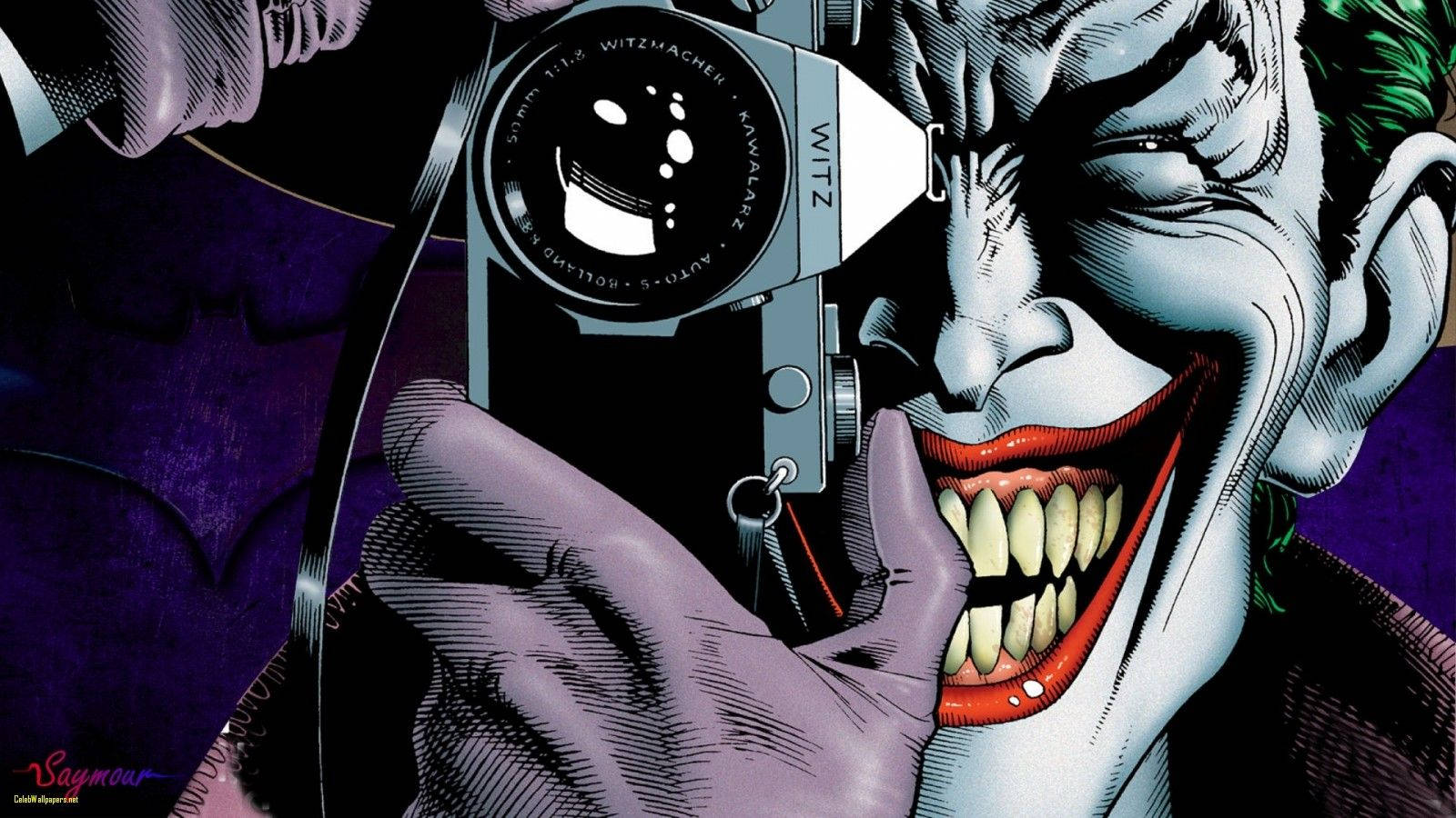 Joker, vintage camera, sinister grin, HD Desktop Wallpaper