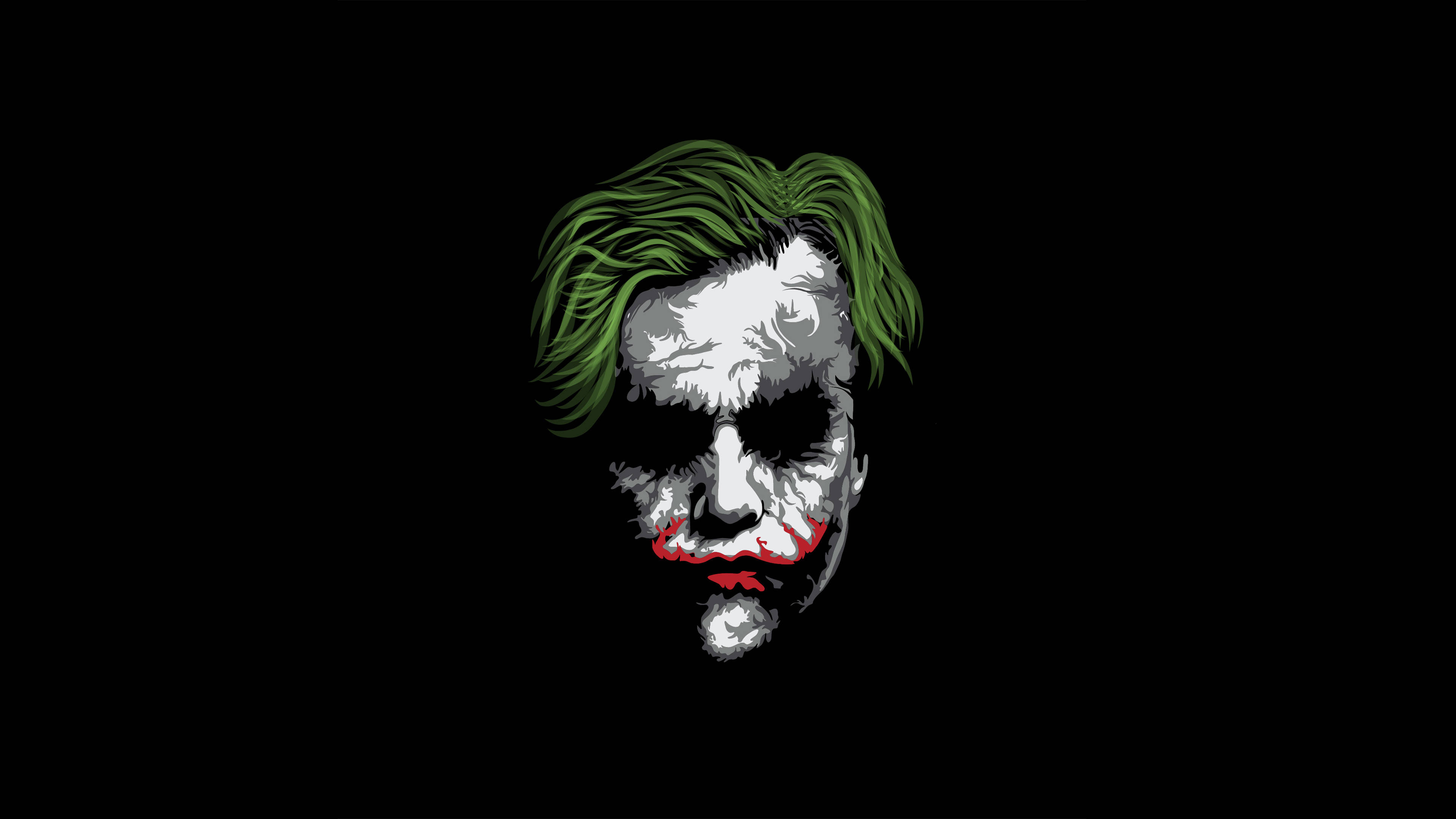Joker, green hair, white face, 4K Desktop Wallpaper