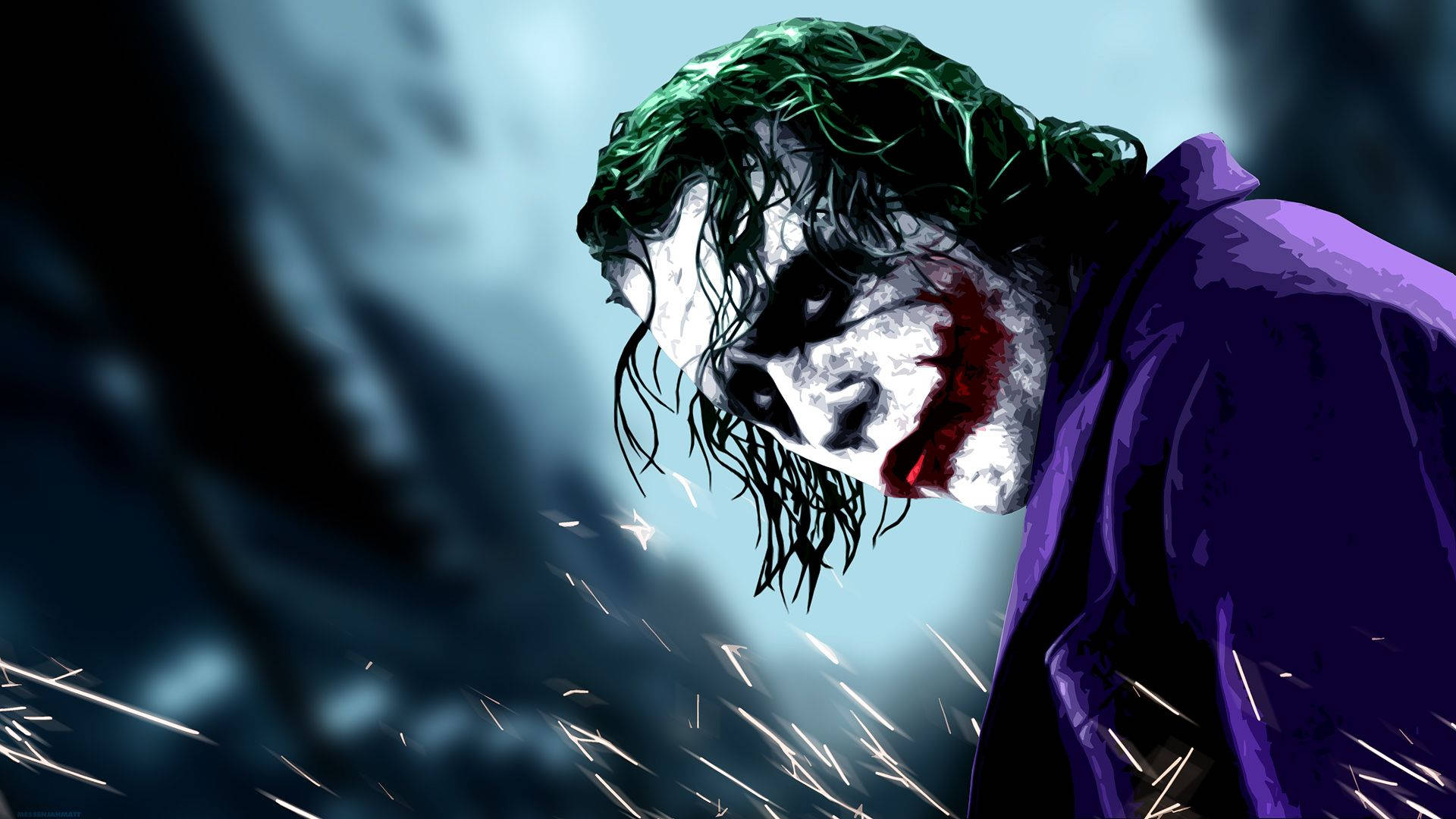 Joker, green hair, white face, Full HD Desktop Wallpaper