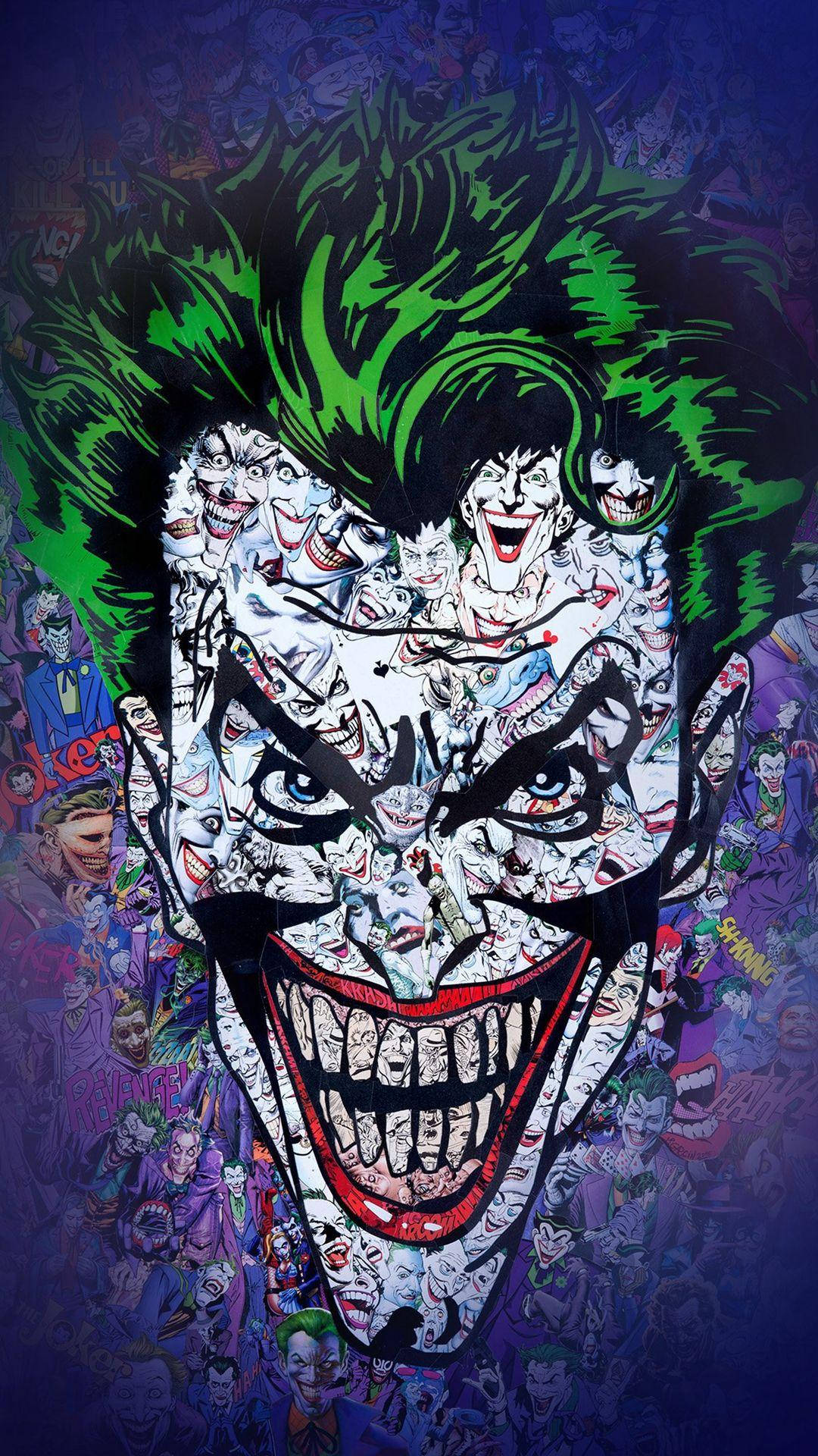 Joker, green hair, wide grin, Full HD Phone Wallpaper