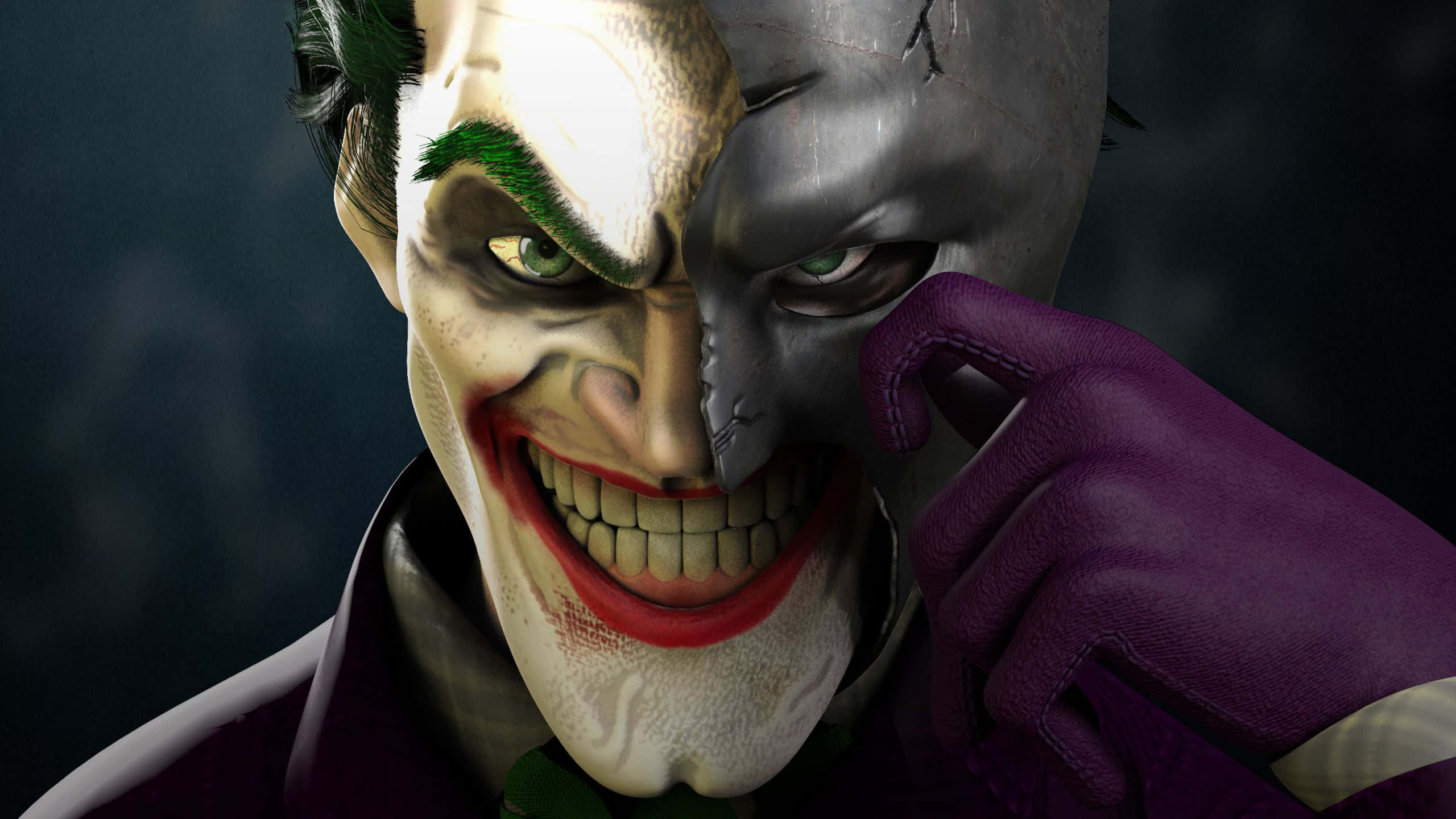 Joker, purple glove, green hair, 2K Desktop Wallpaper