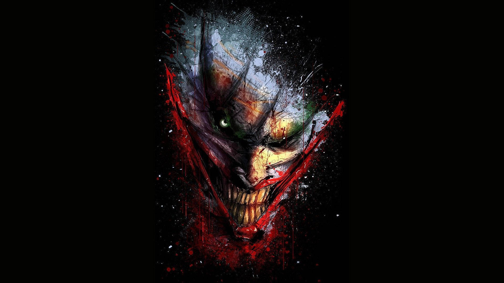 Joker, skull, glowing green eyes, Full HD Desktop Wallpaper
