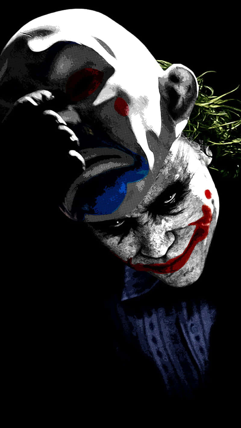 Joker, smeared makeup, wild green hair, HD Phone Wallpaper