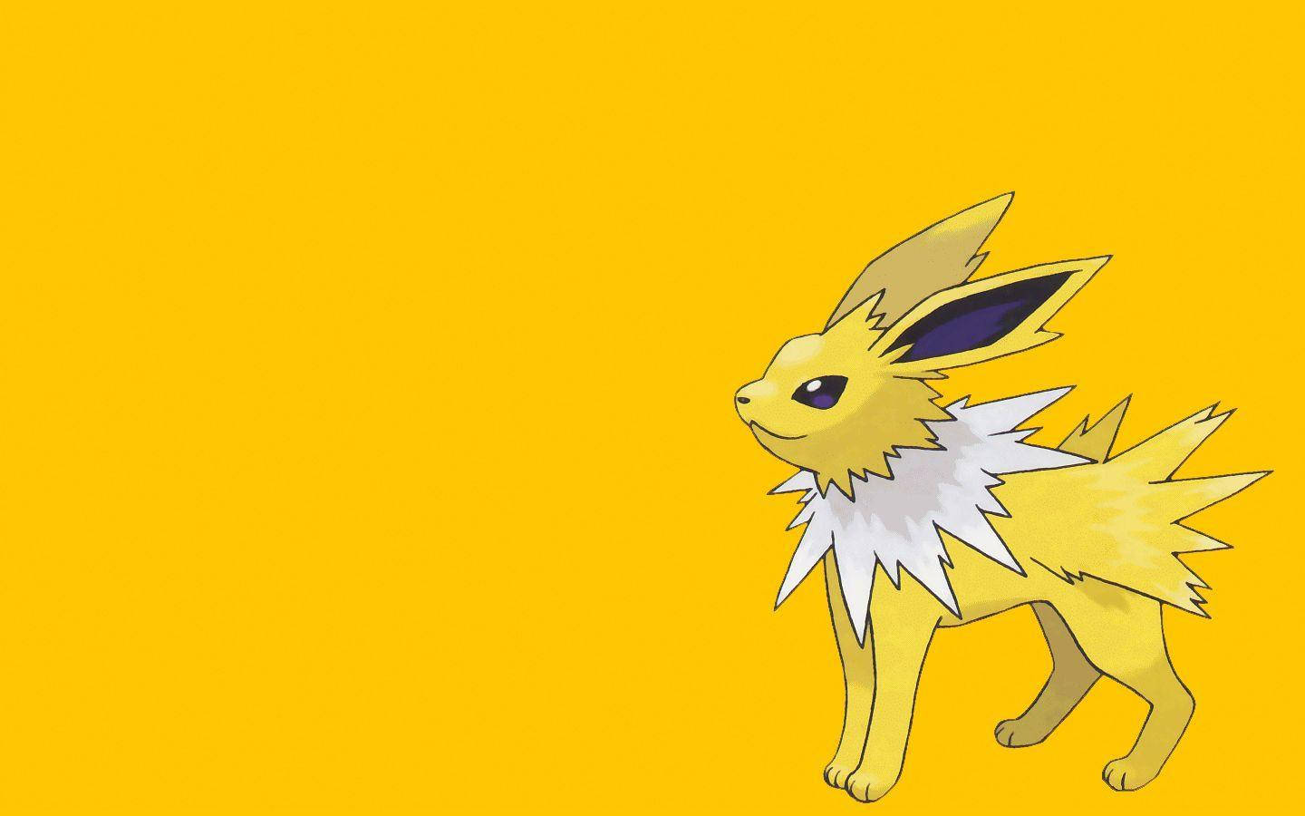 Jolteon, yellow background, golden background, HD Desktop Wallpaper