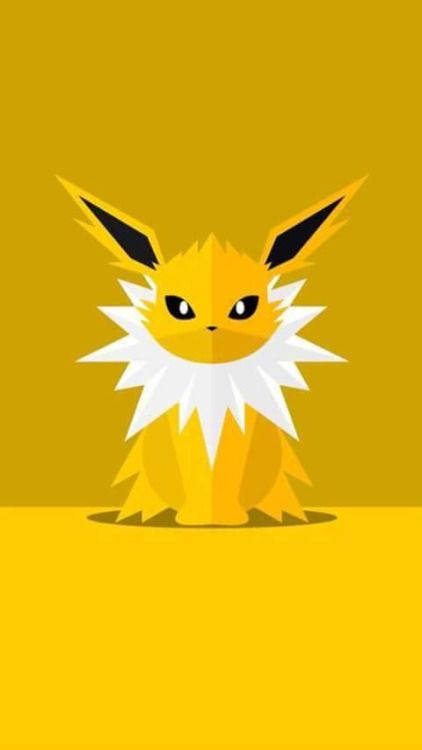 Jolteon, yellow Eevee, white spiked fur, SD Phone Wallpaper