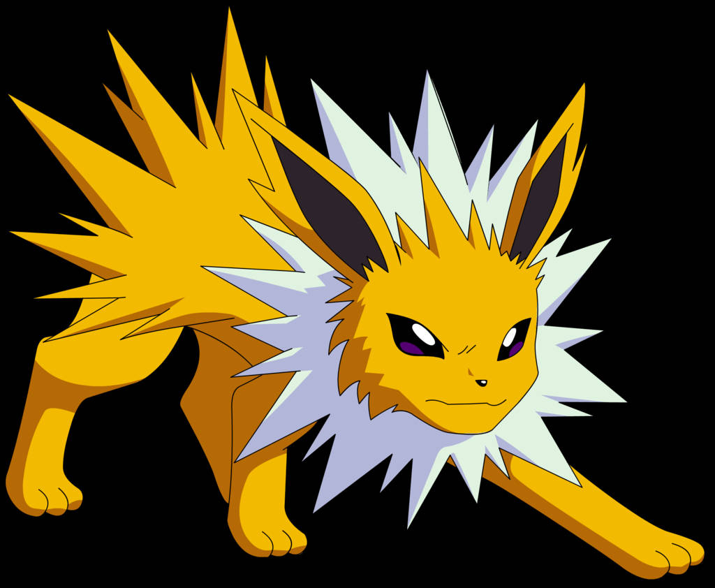 Jolteon, yellow and white, spiky fur, SD Desktop Wallpaper