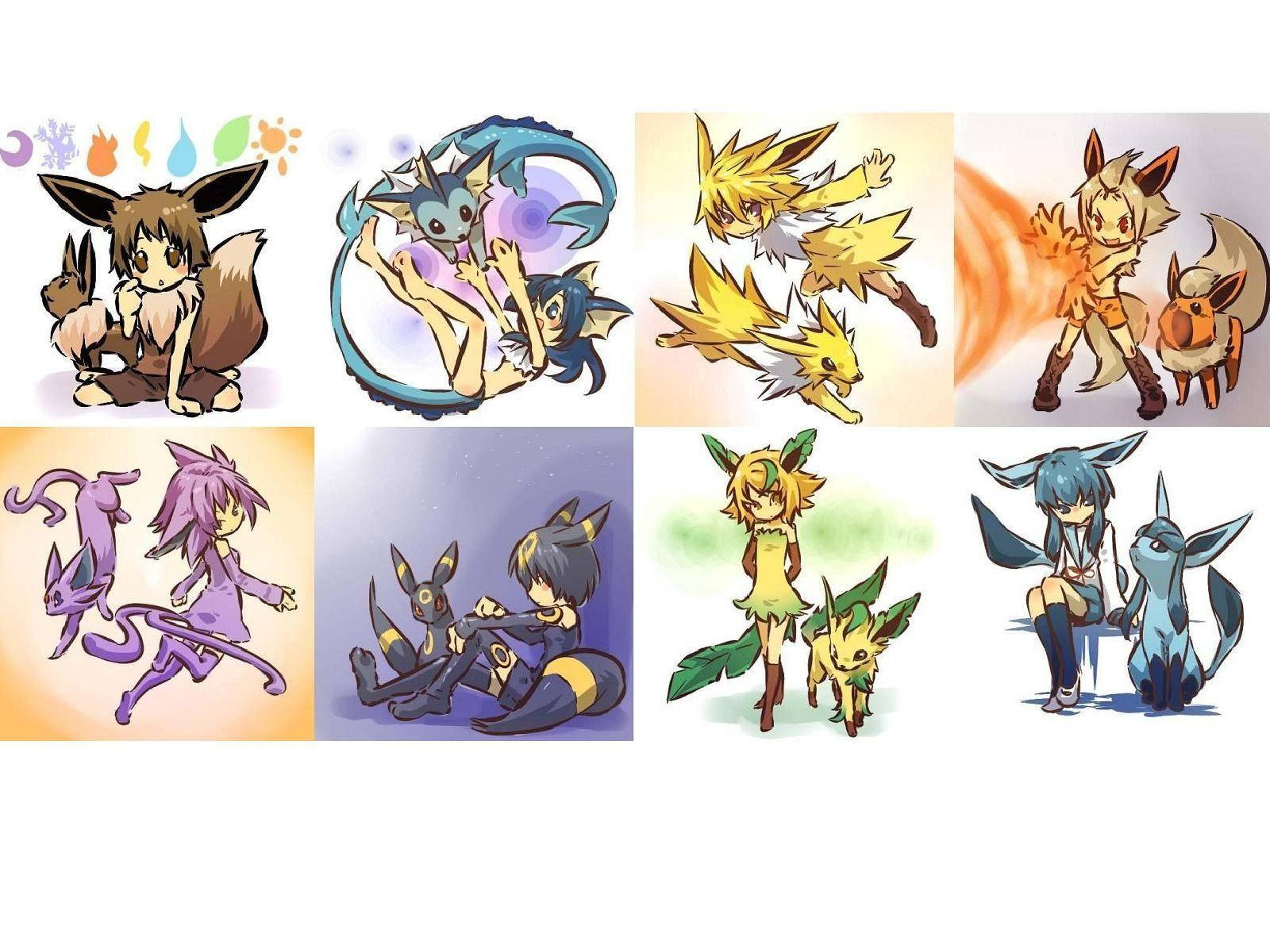 Jolteon, human Eeveelutions, anime-style illustrations, HD Desktop Wallpaper