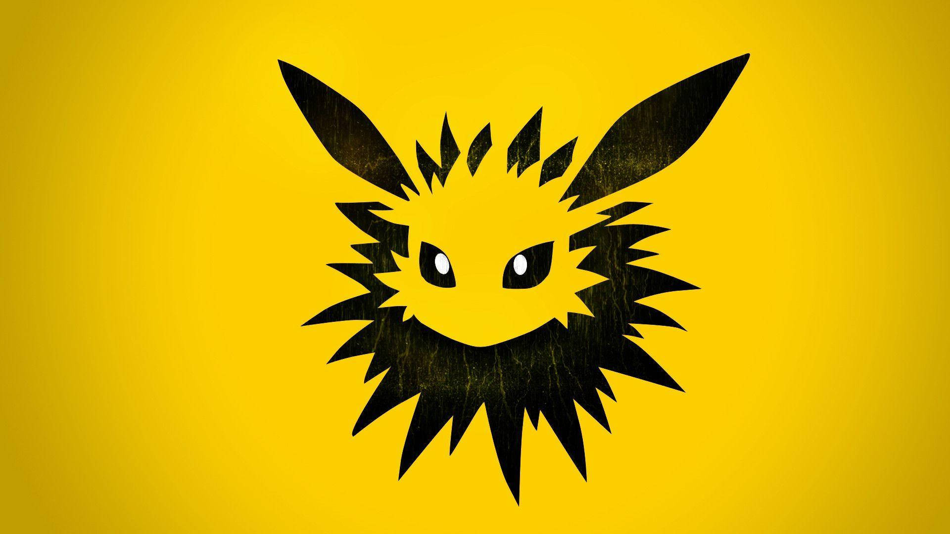 Jolteon, black silhouette, spiky fur, Full HD Desktop Wallpaper