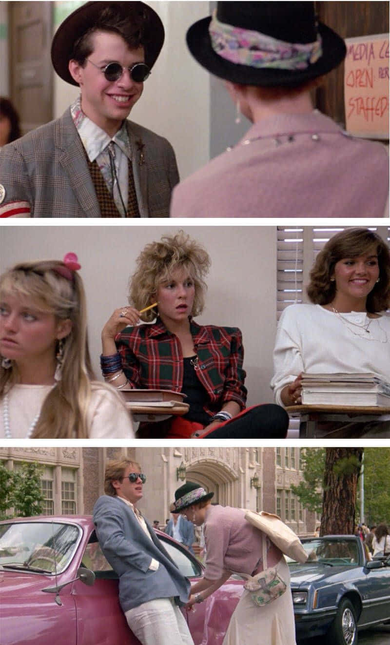 Jon Cryer, 1980s film collage, school scenes, HD Phone Wallpaper