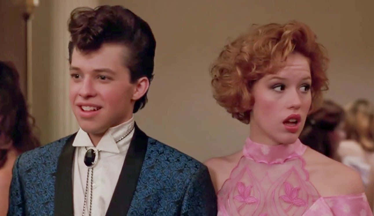 Jon Cryer, blue patterned tuxedo, pink off-shoulder dress, HD Desktop Wallpaper