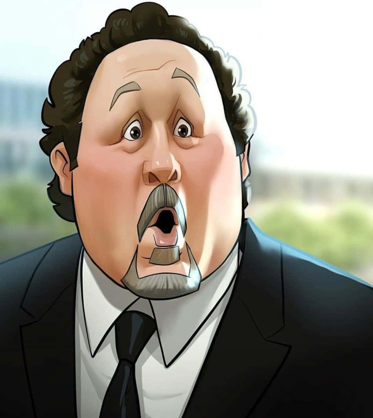 Jon Favreau, cartoon man, suit, HD Phone Wallpaper