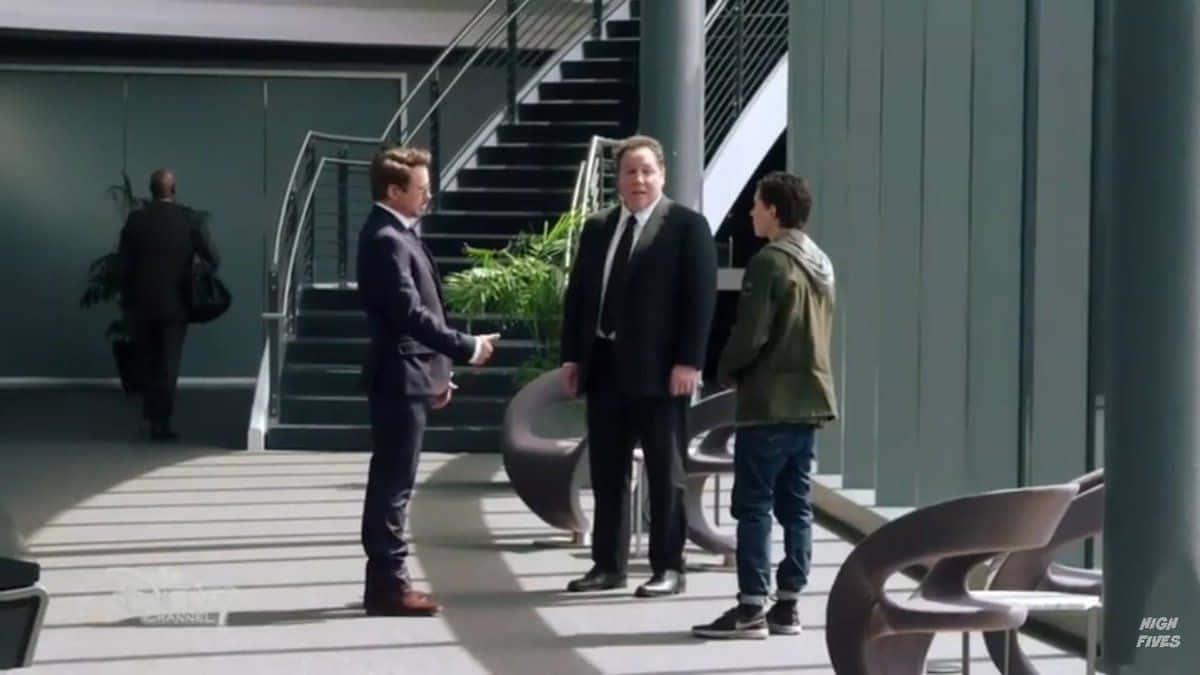 Jon Favreau, modern office atrium, staircase, SD Desktop Wallpaper
