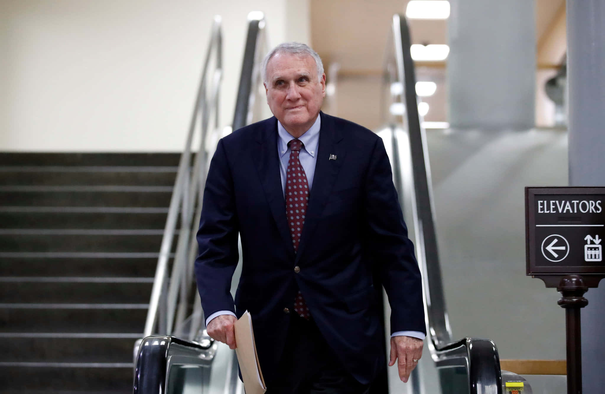 Jon Kyl, escalator, dark suit, Full HD Desktop Wallpaper