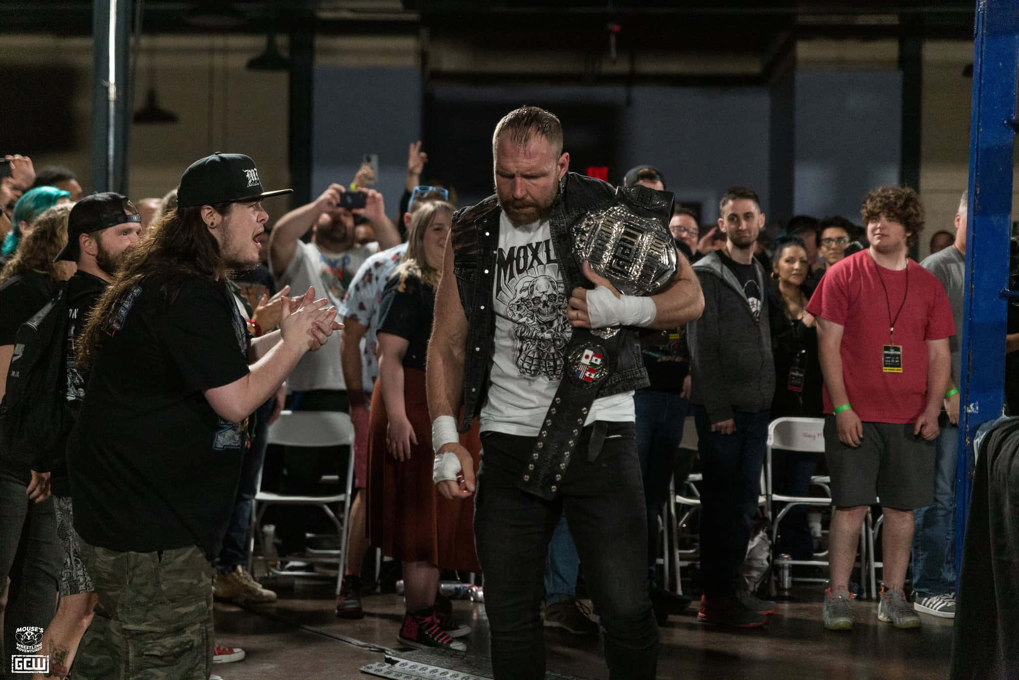 Jon Moxley, 12-Time Champion, black vest, Full HD Desktop Wallpaper