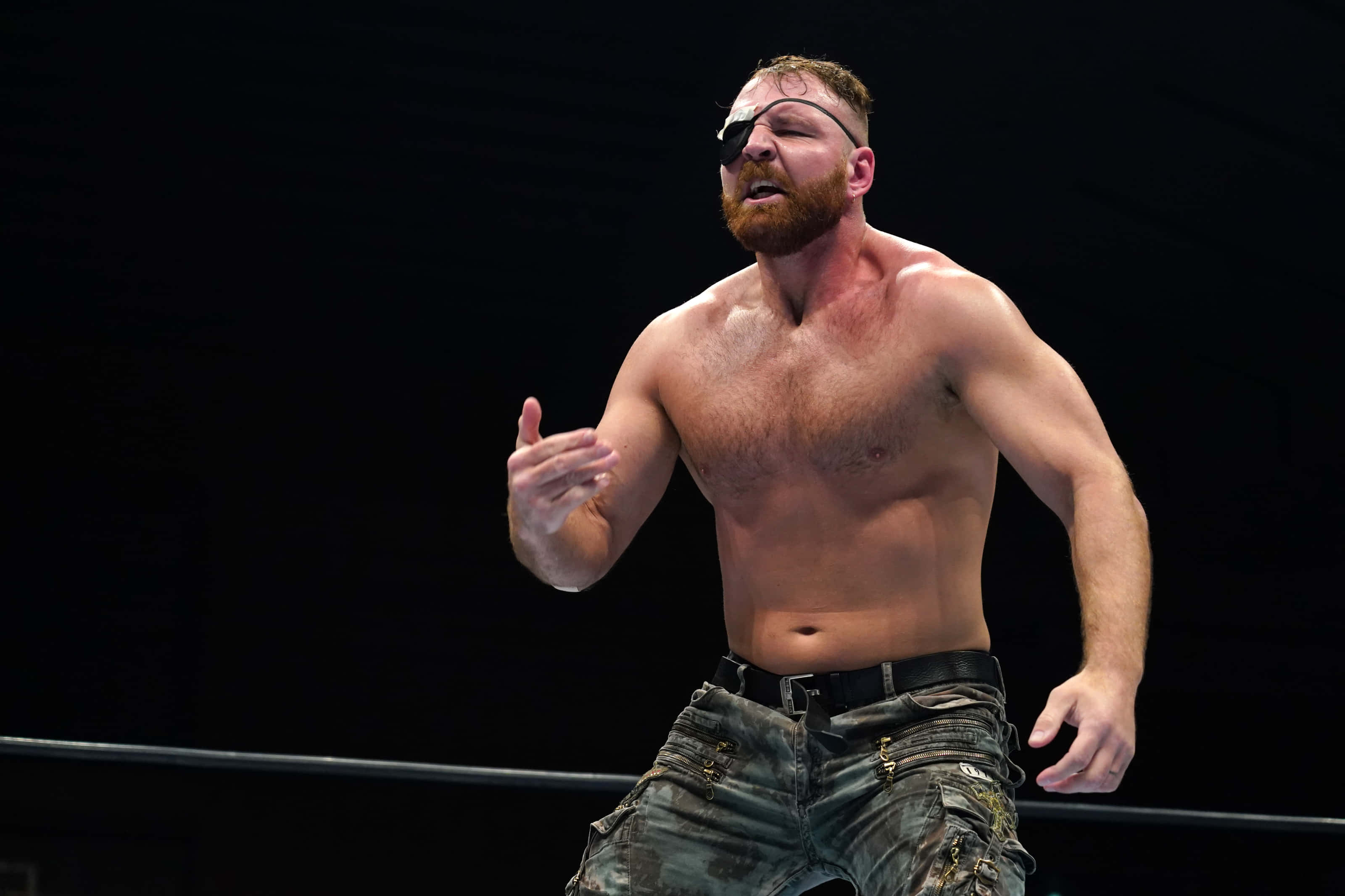 Jon Moxley, eyepatch, ring, 2K Desktop Wallpaper