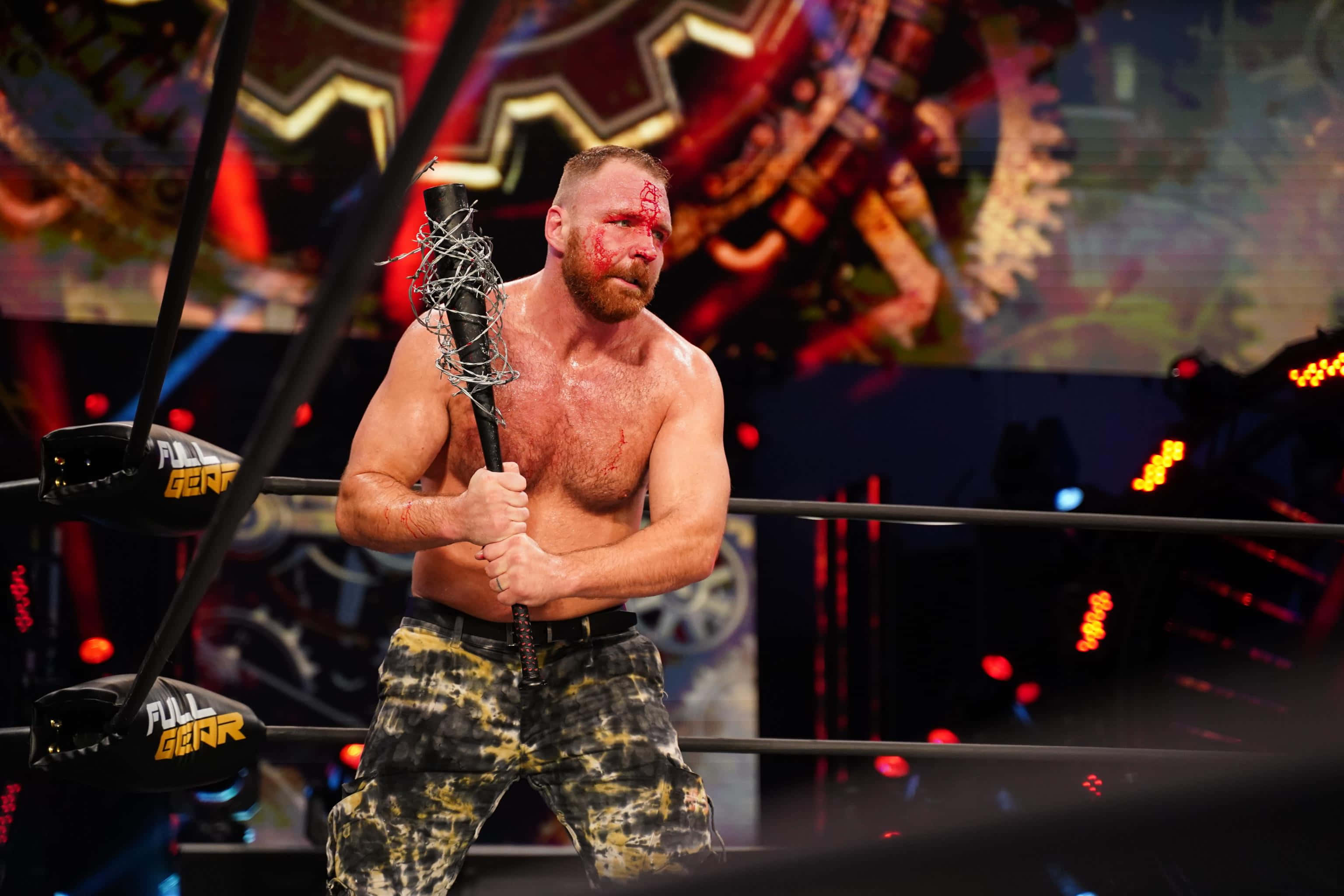 Jon Moxley, wrestling ring, steel chair, 2K Desktop Wallpaper