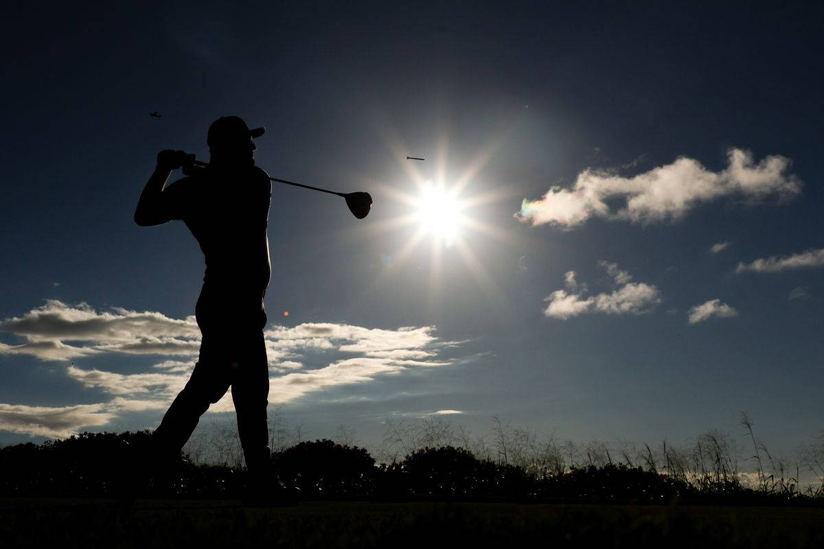 Jon Rahm, silhouette, golfer, SD Desktop Wallpaper