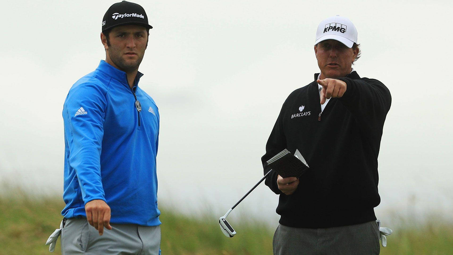 Jon Rahm, blue jacket, black jacket, Full HD Desktop Wallpaper