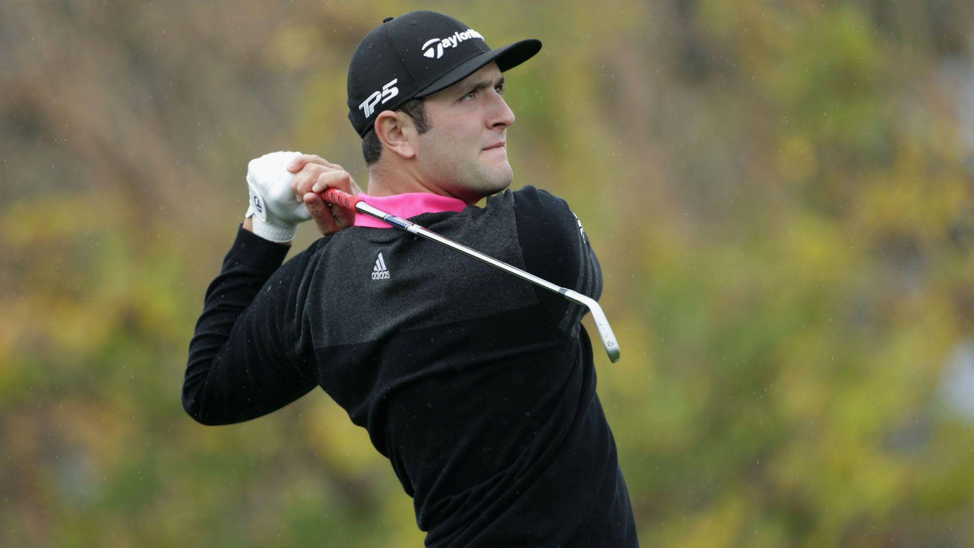 Jon Rahm, black attire, cap, Full HD Desktop Wallpaper