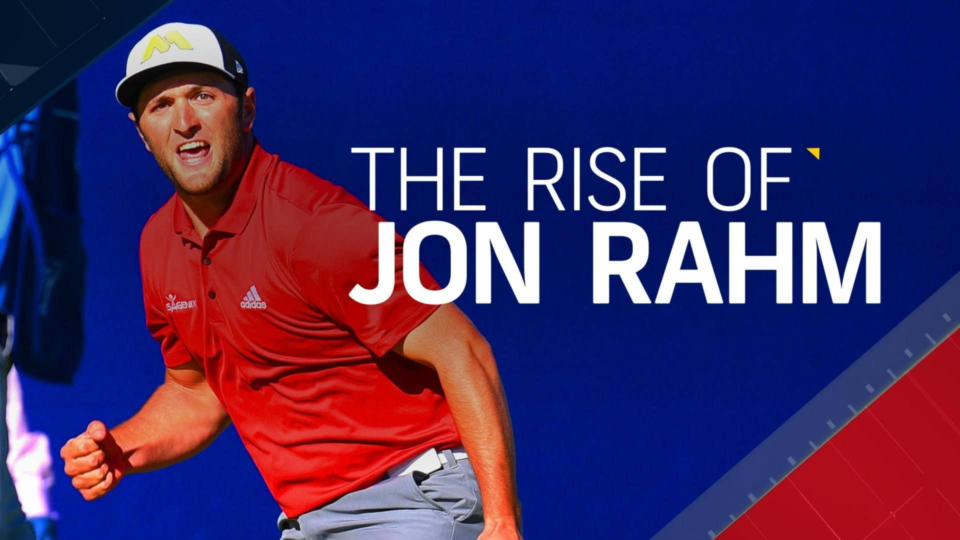 Jon Rahm, red shirt, cap, Full HD Desktop Wallpaper