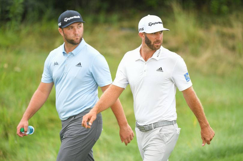 Jon Rahm, branded attire, lush green fairway, SD Desktop Wallpaper