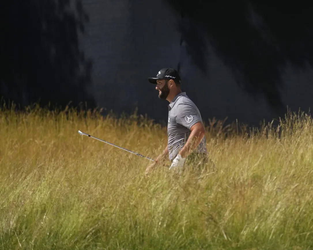 Jon Rahm, grey shirt, cap, SD Desktop Wallpaper