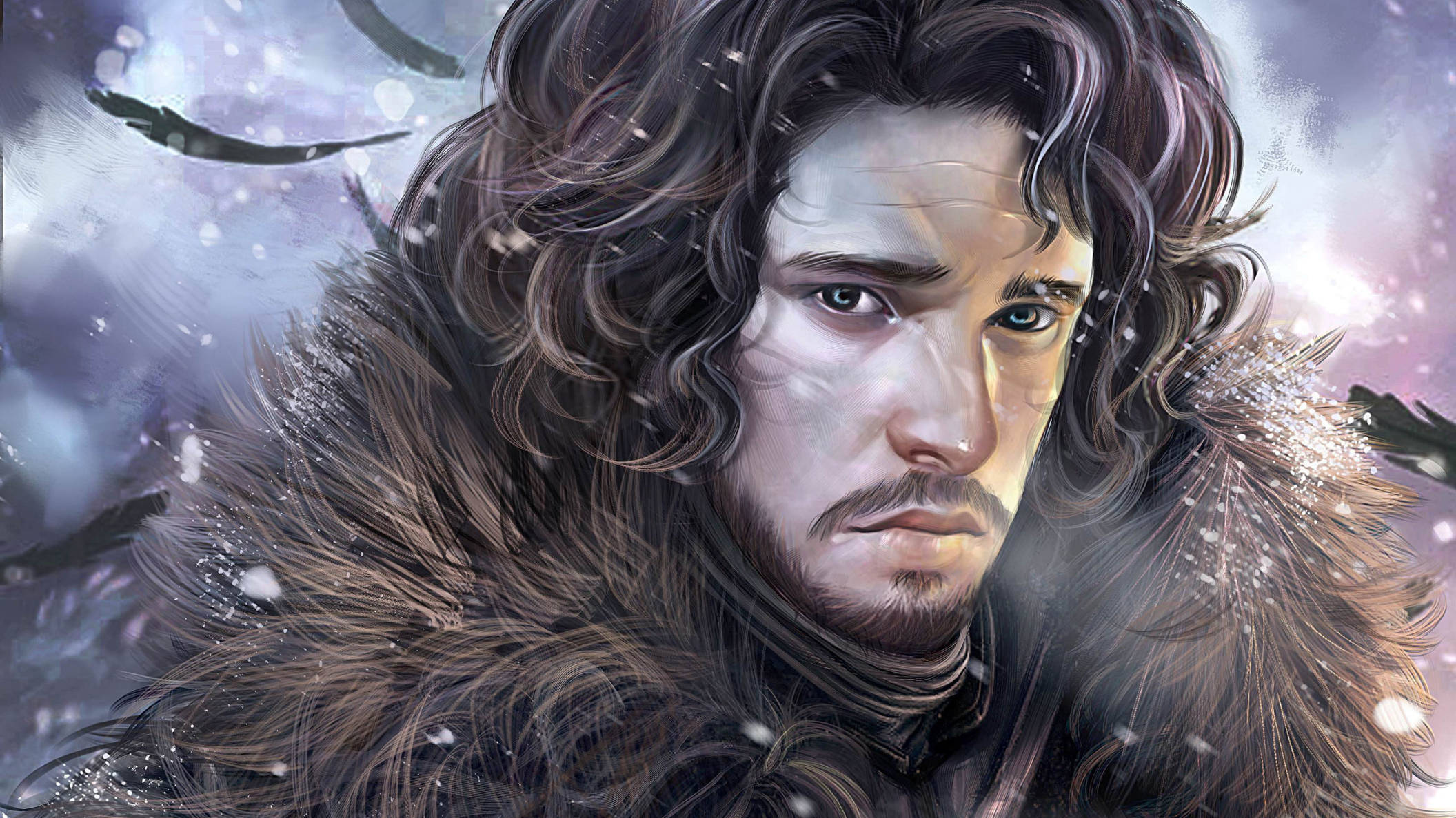 Jon Snow, Game of Thrones, snowy, Full HD Desktop Wallpaper