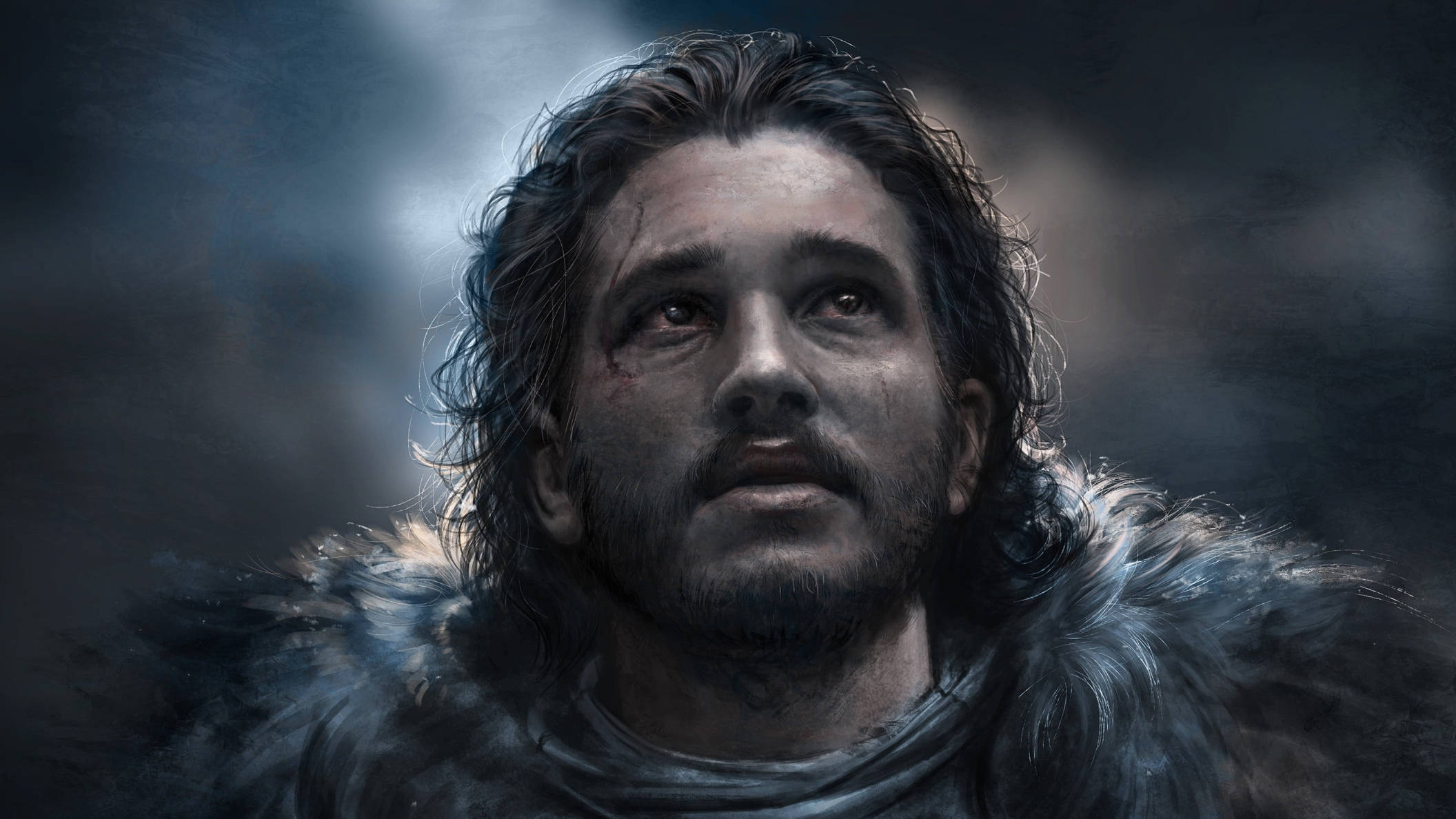Jon Snow, Game Of Thrones, long dark hair, Full HD Desktop Wallpaper