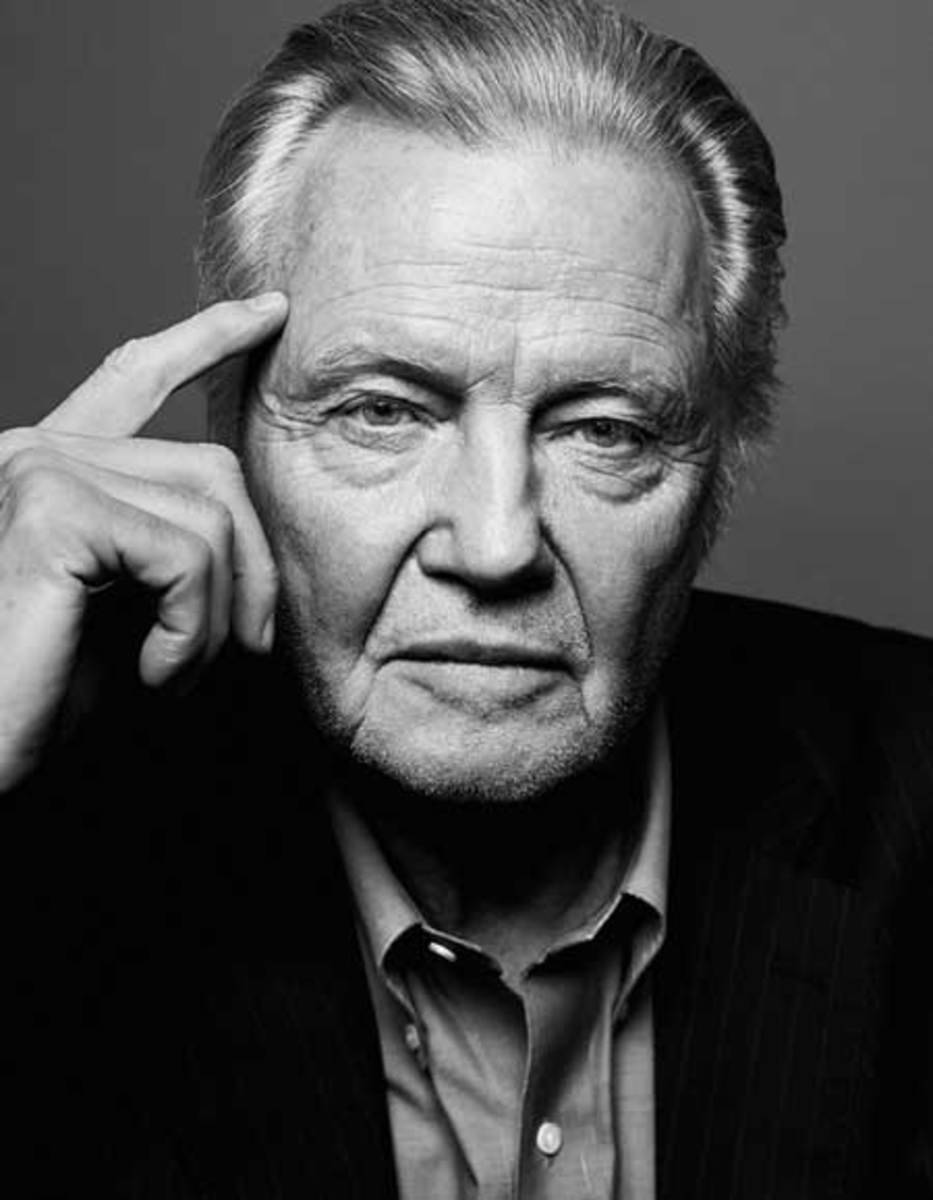 Jon Voight, black and white, elderly man, SD Phone Wallpaper